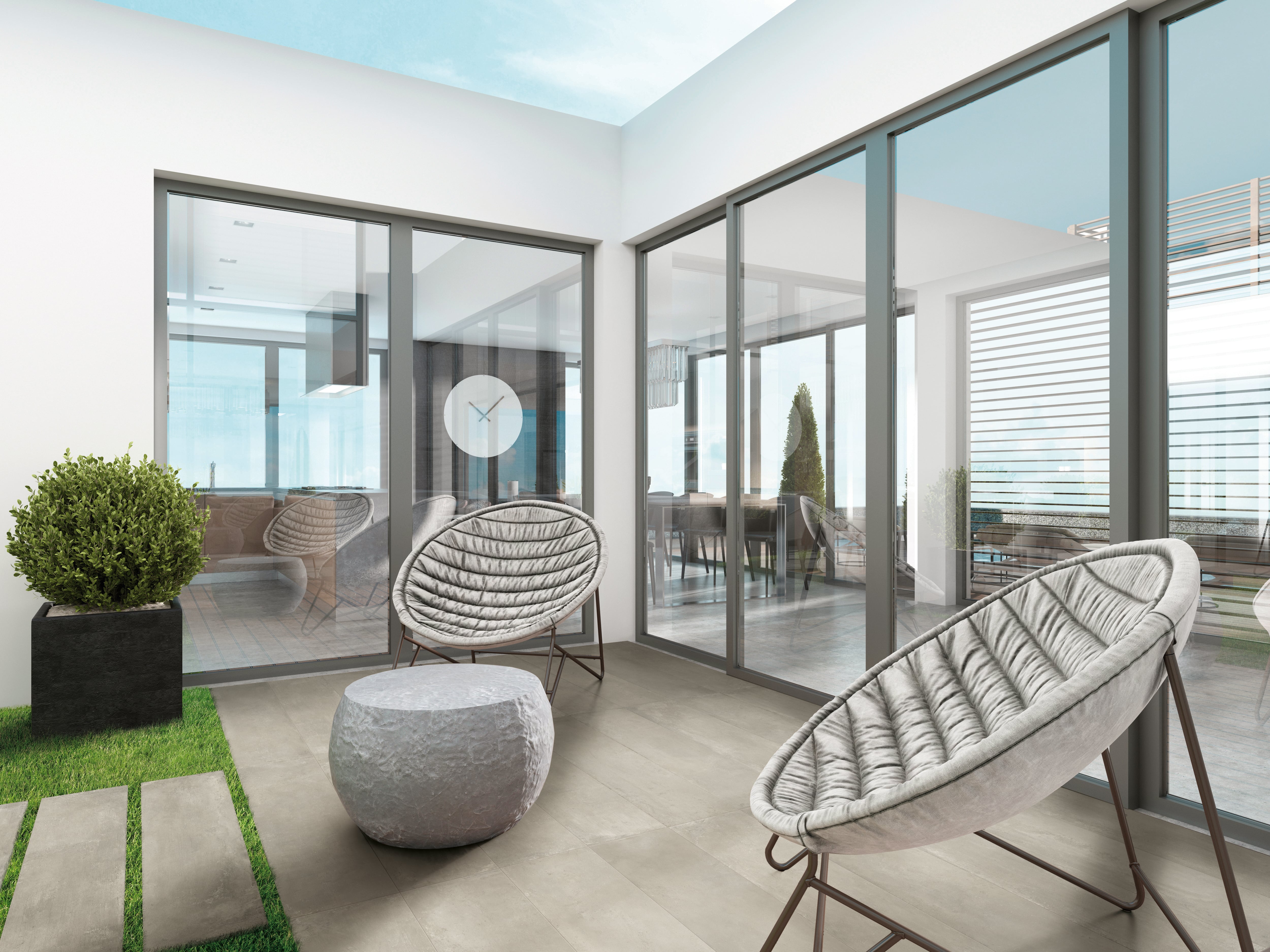 PLUS ONE: Greige Paving Tile (12"x48"x20-mm | grip)