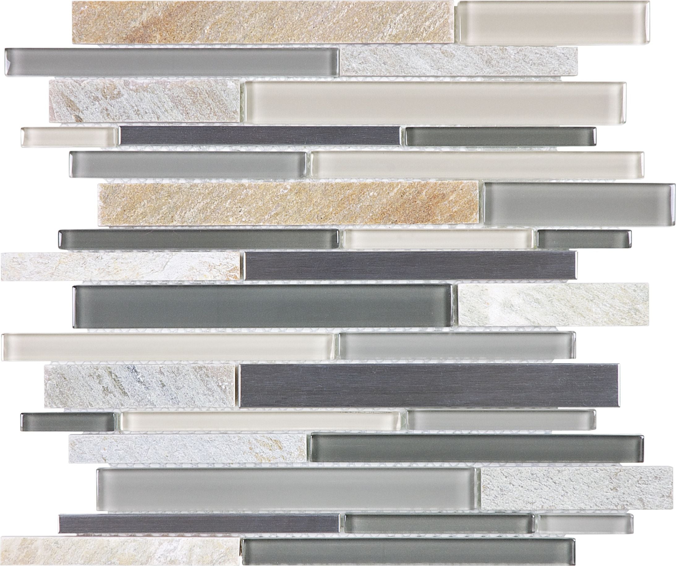 Glass Stone mosaic by Anatolia Tile, top-down product view. Premium porcelain for floors and walls.