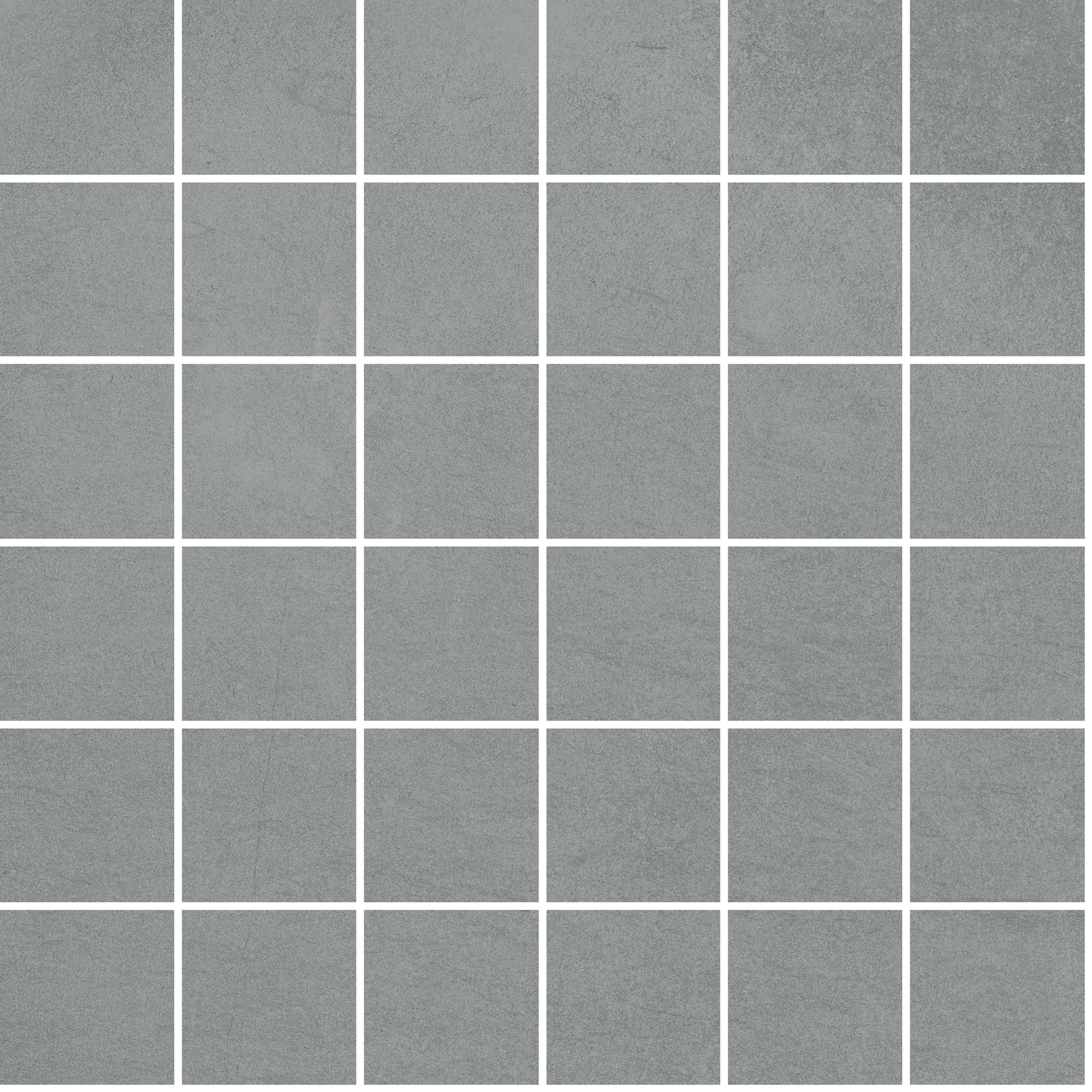 ATTITUDE Simply Grey porcelain mosaic, top-down product view, 12"×12"×11/32" size. Premium porcelain for floors and walls.