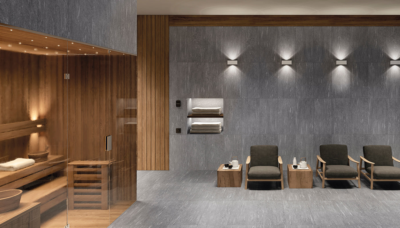 Cornerstone Alpen VALSER porcelain mosaic tile by Emil, naturale finish, 12"x24" size. Premium Italian porcelain for floors and walls.