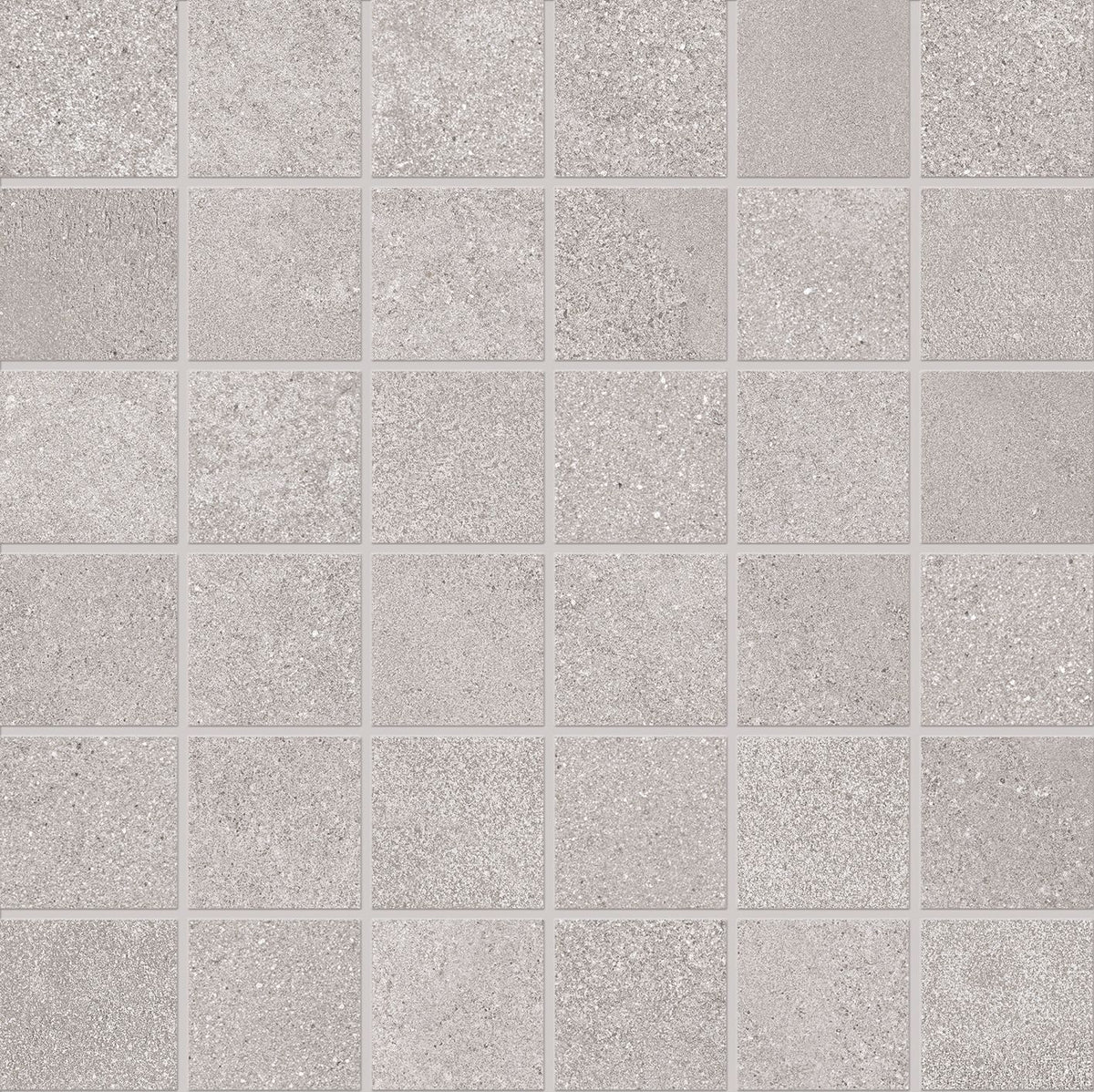 Be-Square Concrete porcelain mosaic tile by Emil, 11 13/16"x11 13/16"x6.5-mm size. Premium Italian porcelain for floors and walls.