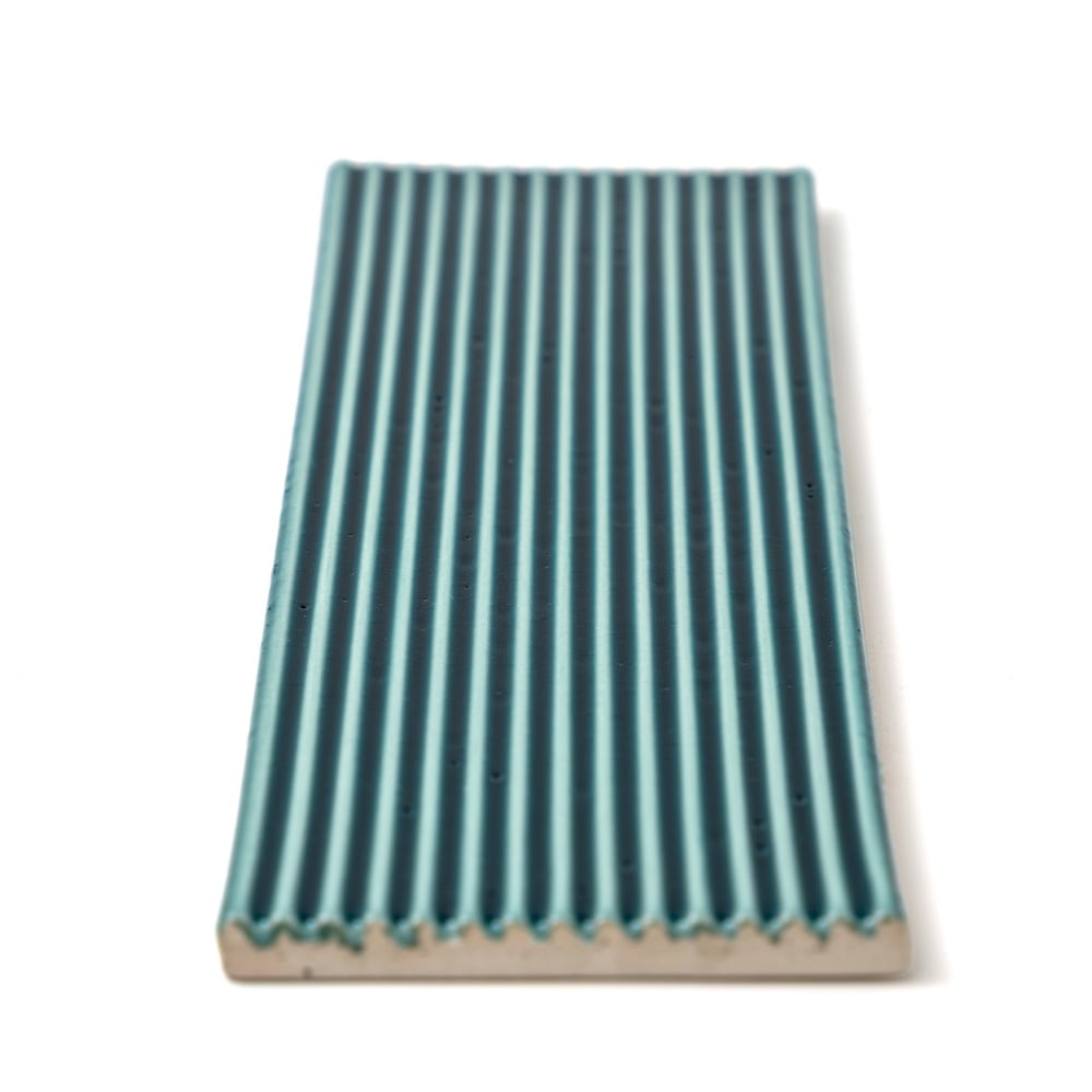 Closeout Sale Aquamarie ceramic field tile, top-down product view, 4"×12"×1/2" size. Premium ceramic for floors and walls.