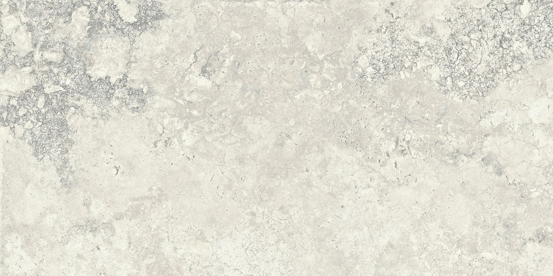 Unique Travertine White porcelain field tile by Emil, tecnica finish, 23 5/8"x47 1/4"x9.5-mm size. Premium Italian porcelain for floors and walls.