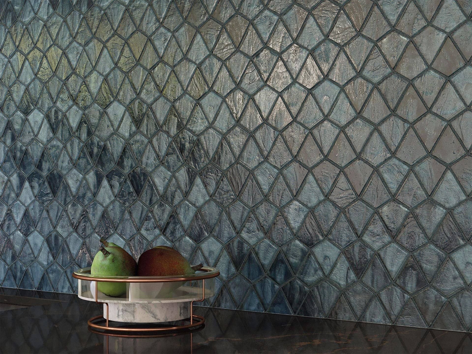 Aqua Blue Mosaic (10x11x6-mm | gloss)