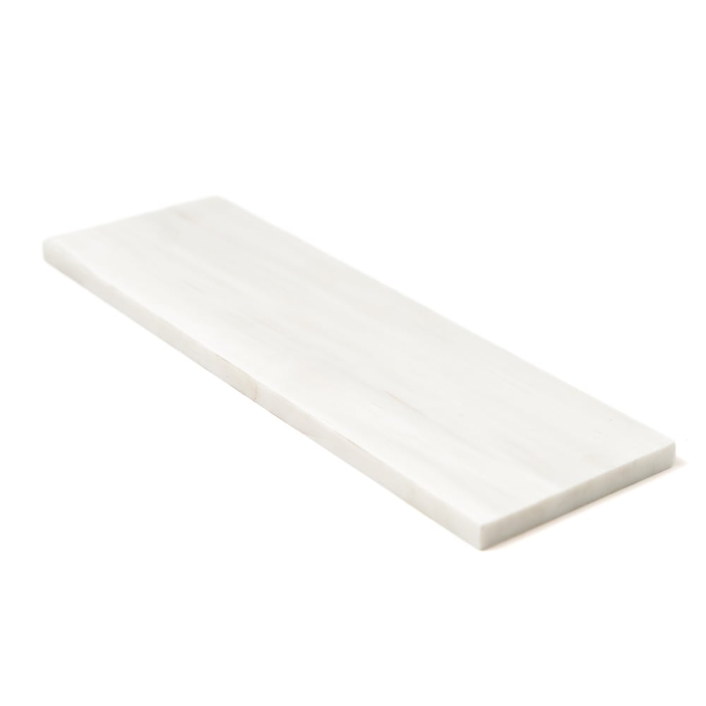 Snow White Marble Field Tile (4"×12"×3/8" | polished | micro-beveled)