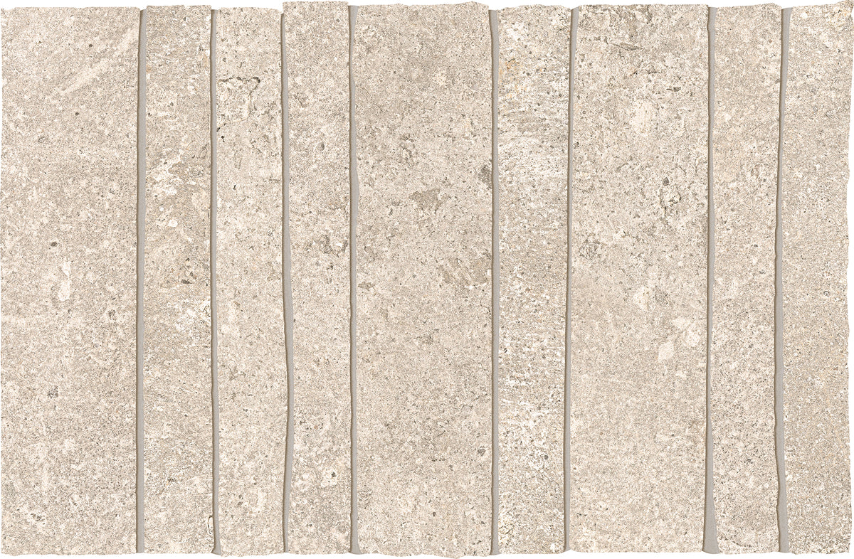 Ever-Stone Sand porcelain mosaic tile by Emil, naturale finish, 7 5/8"x11 3/4"x9-mm size. Premium Italian porcelain for floors and walls.
