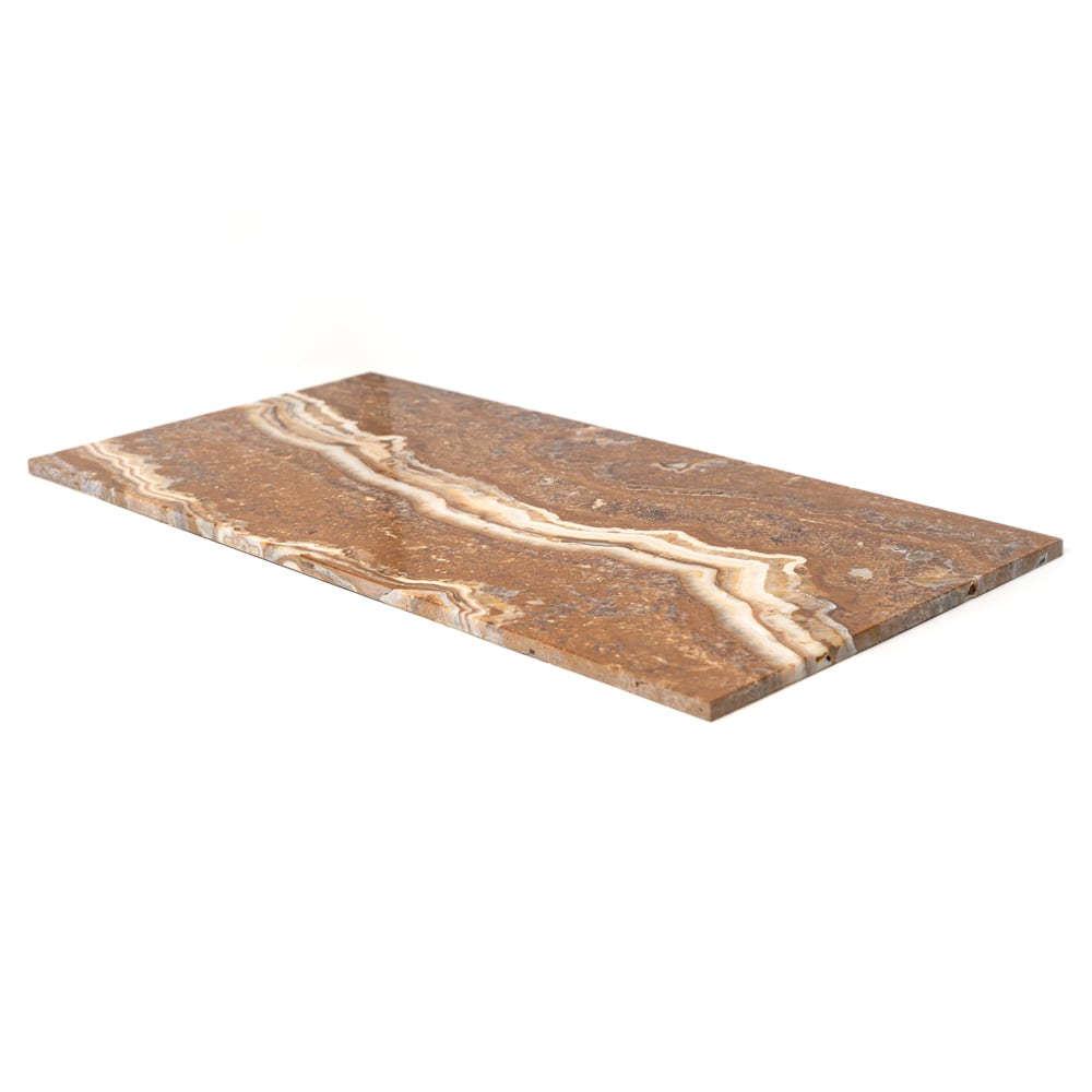 Plank Tile Maroon Di Notte marble field tile, top-down product view, 4"×16"×1/2" size. Premium marble for floors and walls.