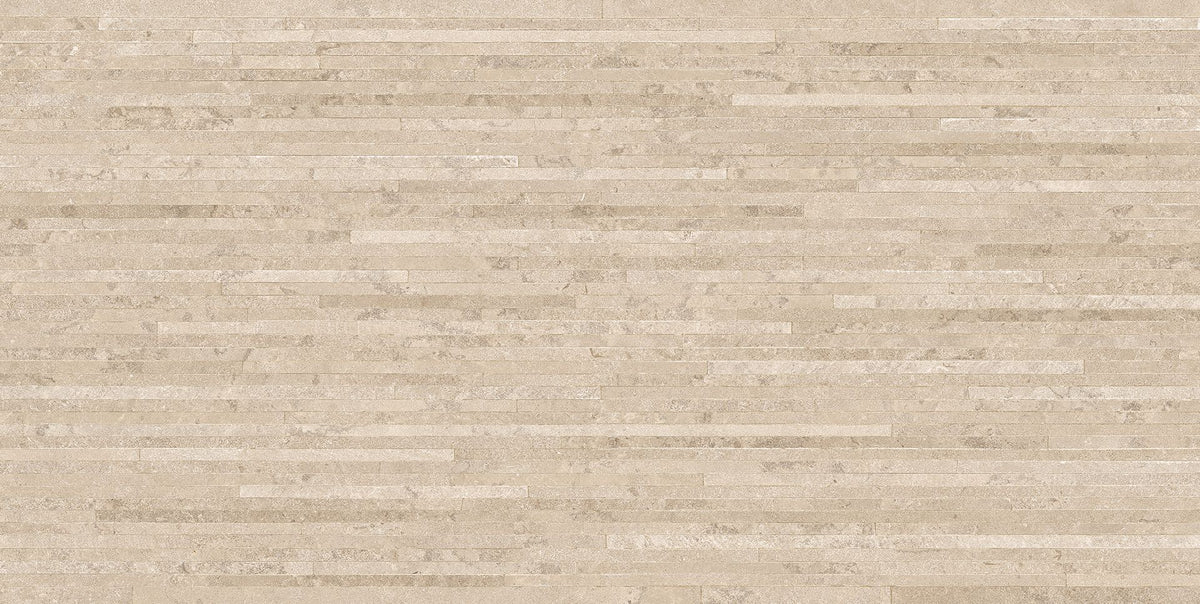 Portland Stone Sand porcelain field tile by Emil, naturale finish, 23 5/8"x47 1/4"x9-mm size. Premium Italian porcelain for floors and walls.