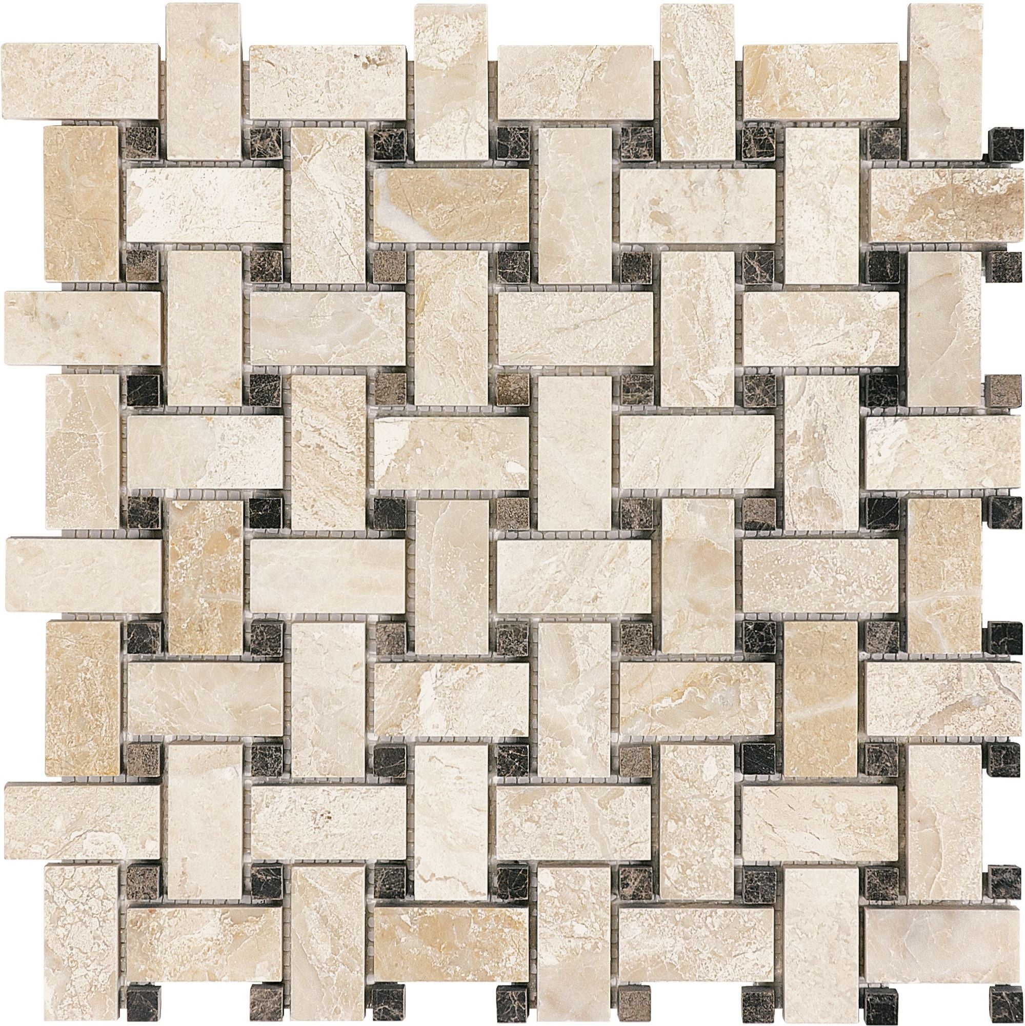Impero Reale mosaic by Anatolia Tile, top-down product view. Premium porcelain for floors and walls.