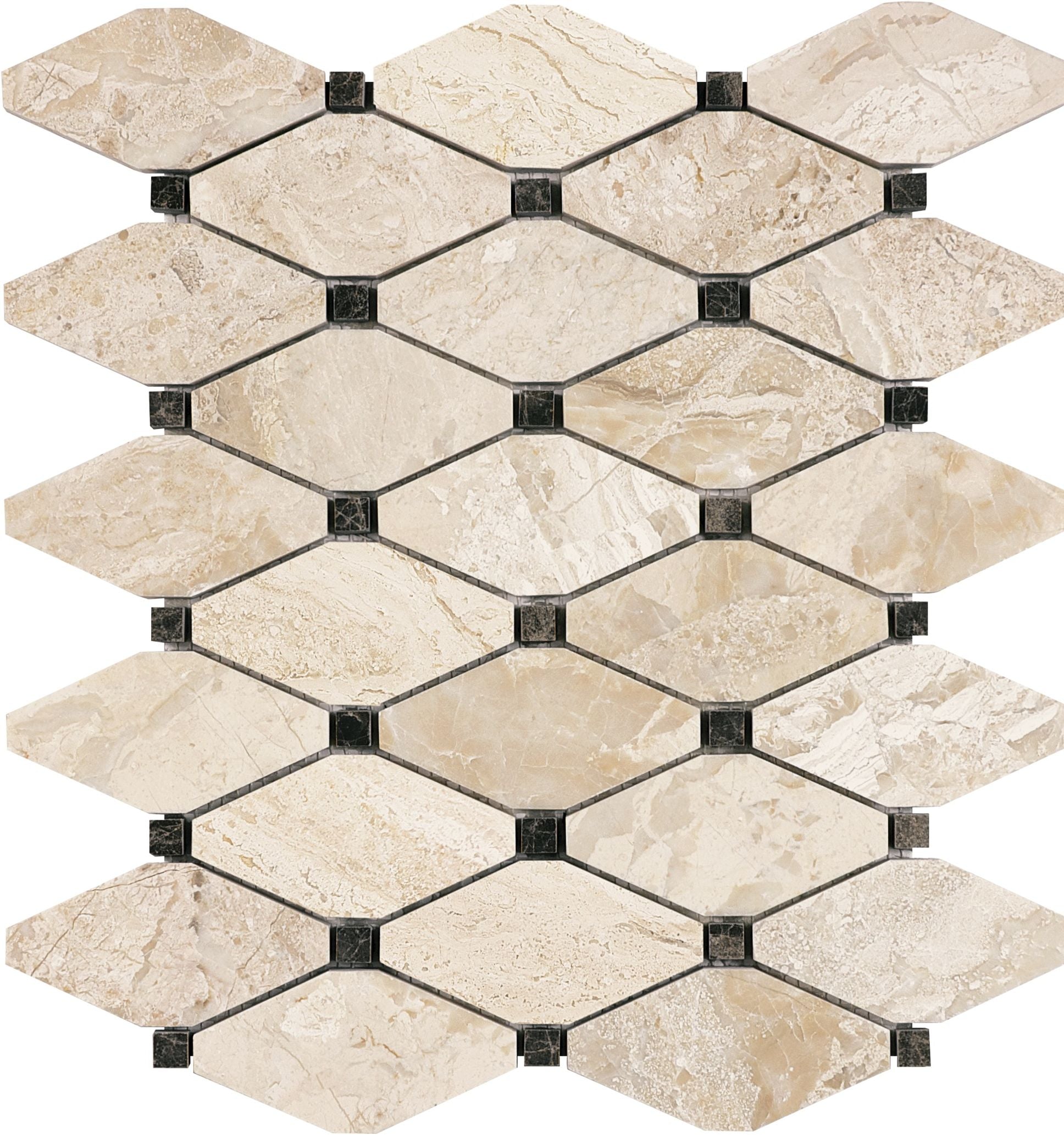 Impero Reale mosaic by Anatolia Tile, top-down product view. Premium porcelain for floors and walls.