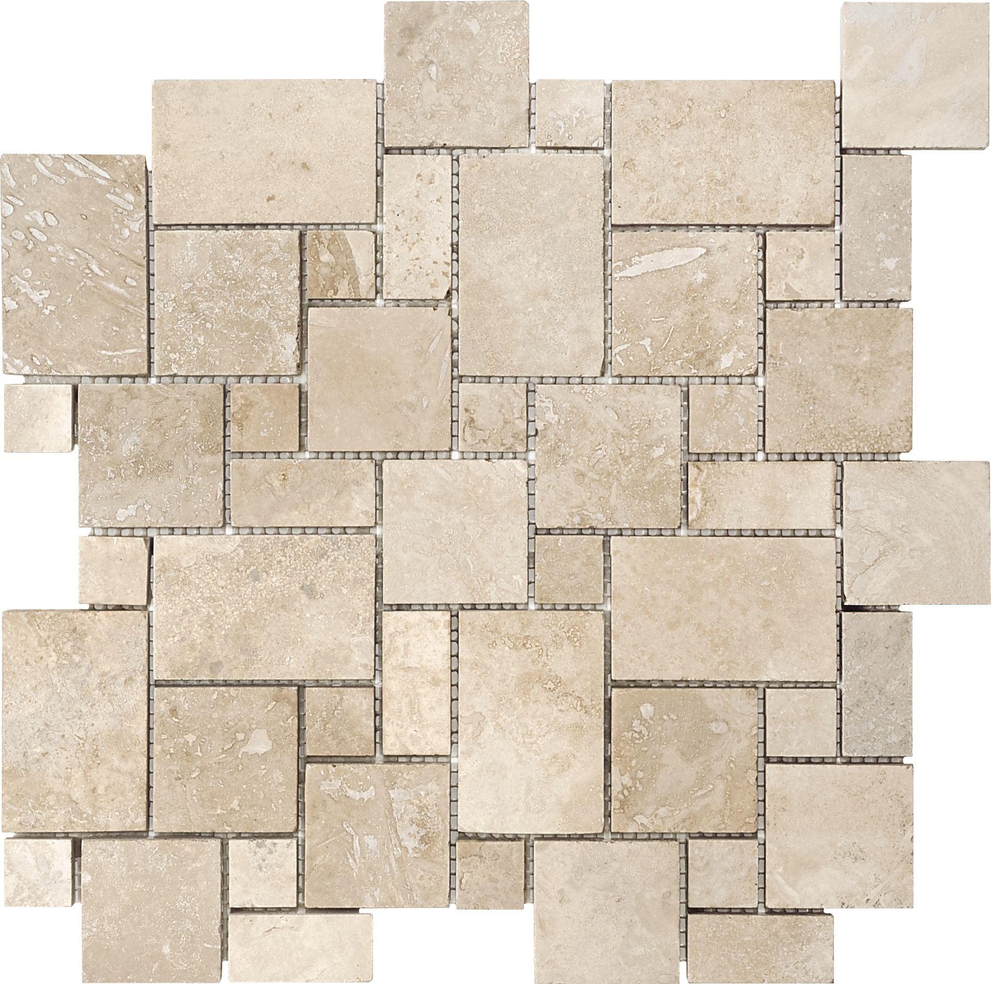 Ivory mosaic by Anatolia Tile, top-down product view. Premium porcelain for floors and walls.