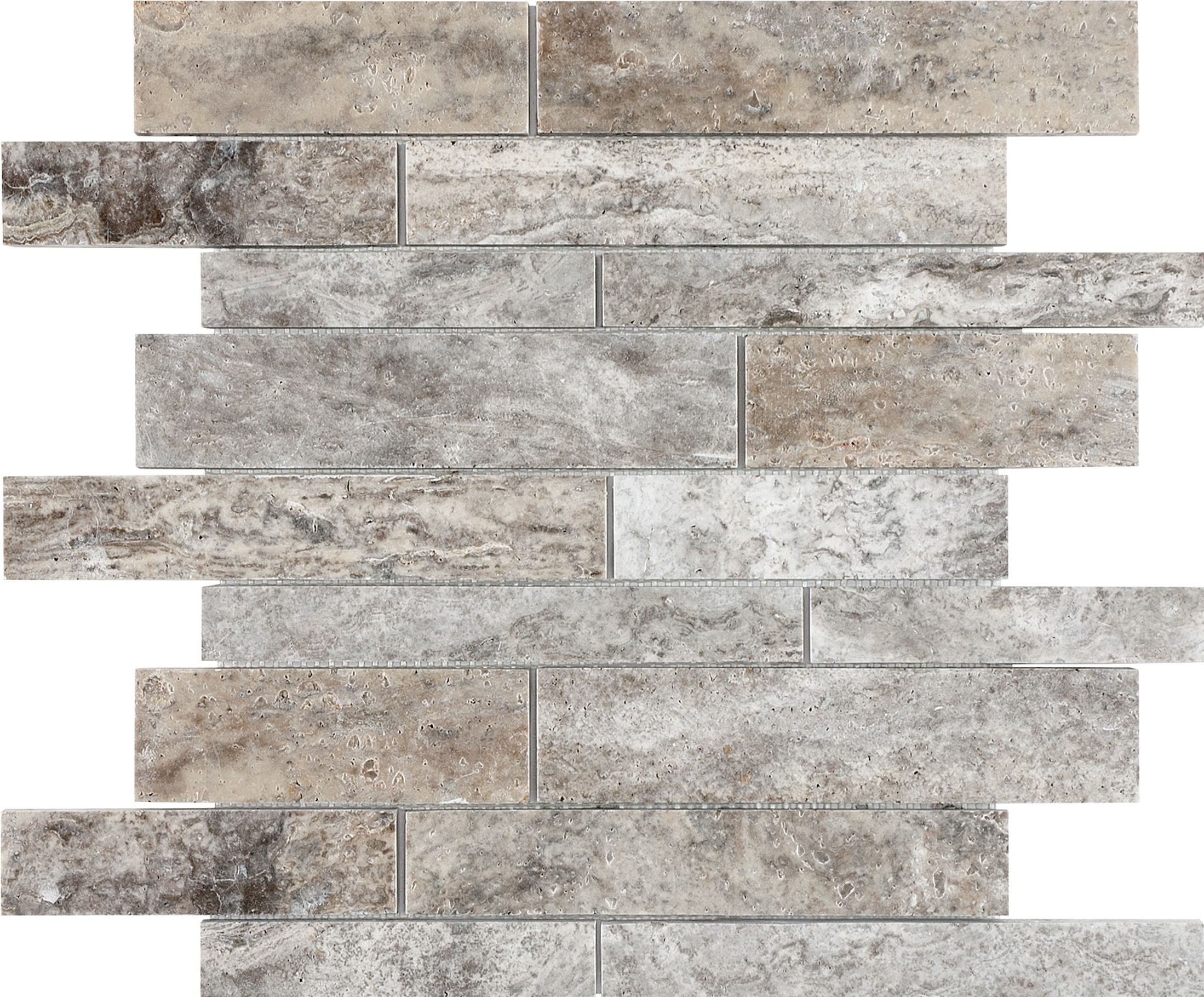 Silver Ash mosaic by Anatolia Tile, top-down product view. Premium porcelain for floors and walls.