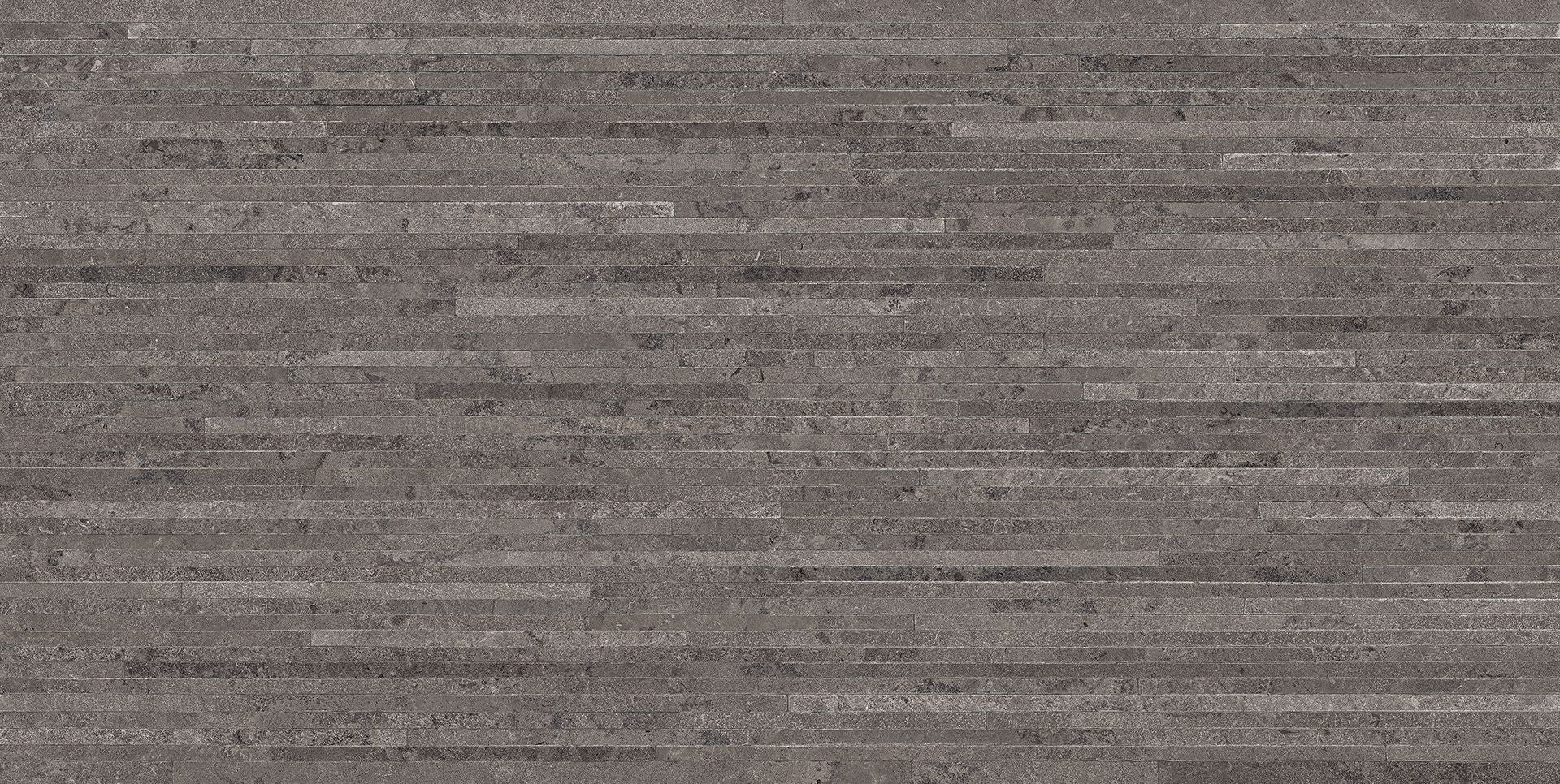 Portland Stone Anthracite porcelain field tile by Emil, naturale finish, 23 5/8"x47 1/4"x9-mm size. Premium Italian porcelain for floors and walls.