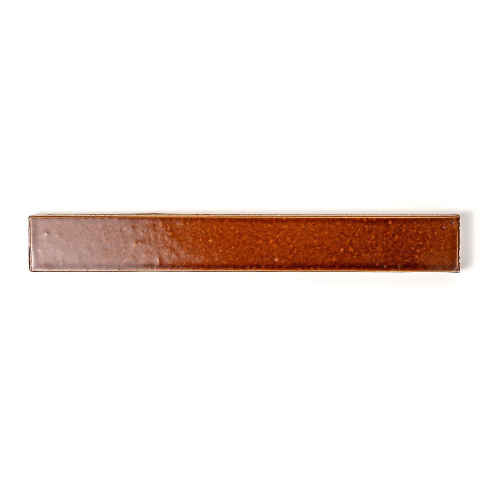 Burnt Caramel Ceramic Field Tile (1 1/2"×11 3/8"×1/2" | glossy | straight cut)