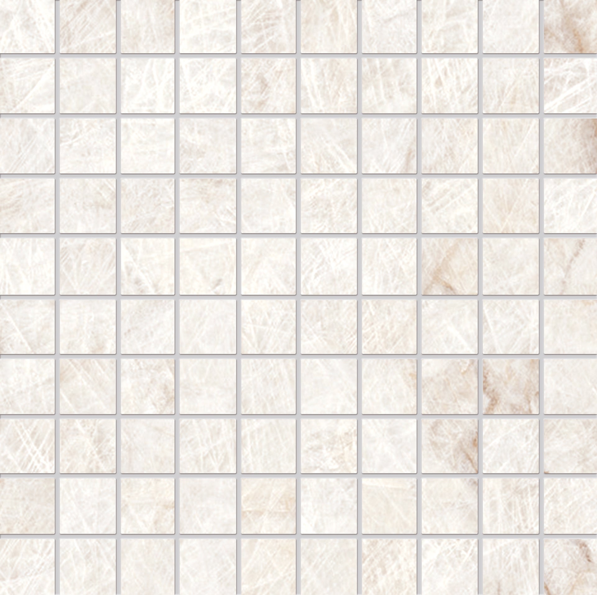Tele Di Marmo Reloaded QUARZO KANDINSKY porcelain mosaic tile by Emil, full lappato finish, 12"x12" size. Premium Italian porcelain for floors and walls.