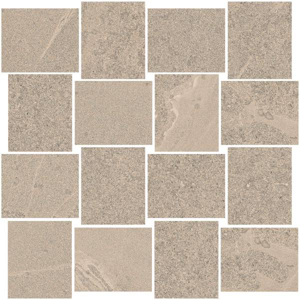 MILESTONE: East Beige Rectangle Basketweave Field Mosaic (12"x12"x9mm | matte | rectified)