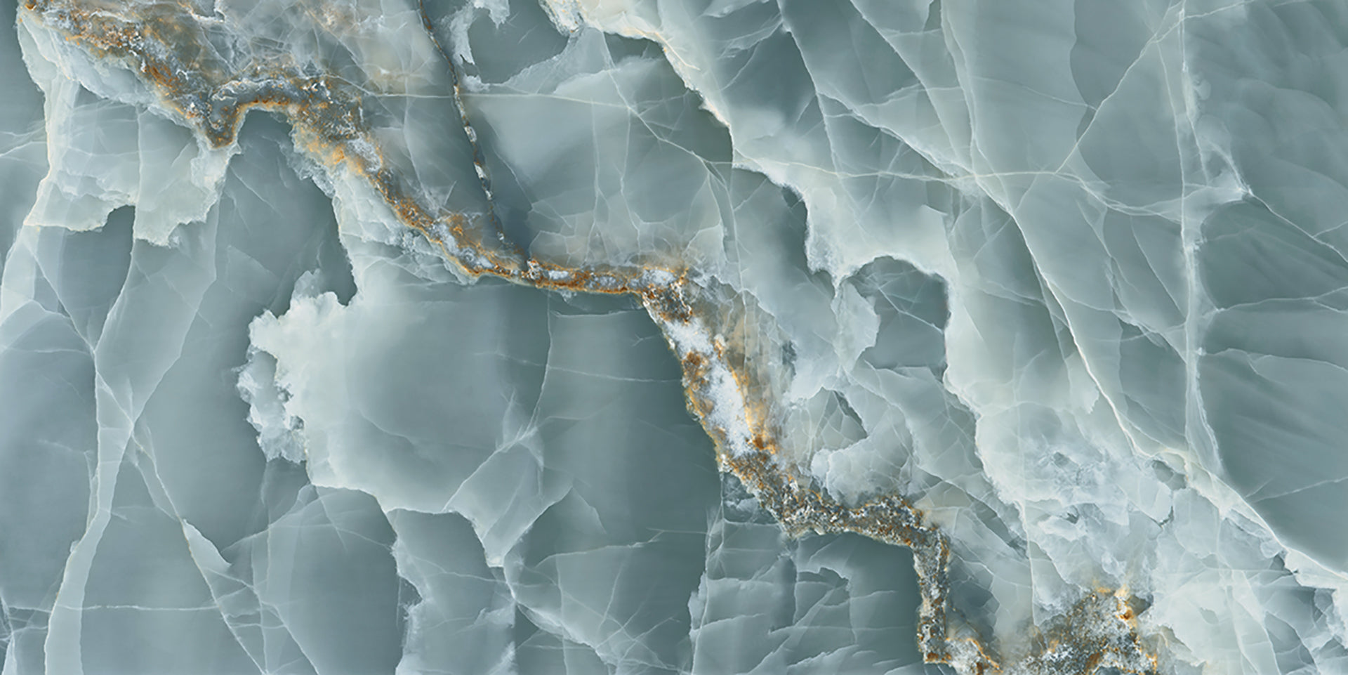 Level Marmi Onyx Green porcelain field tile by Emil, full lappato finish, 63 25/32"x127 9/16"x12-mm size. Premium Italian porcelain for floors and walls.