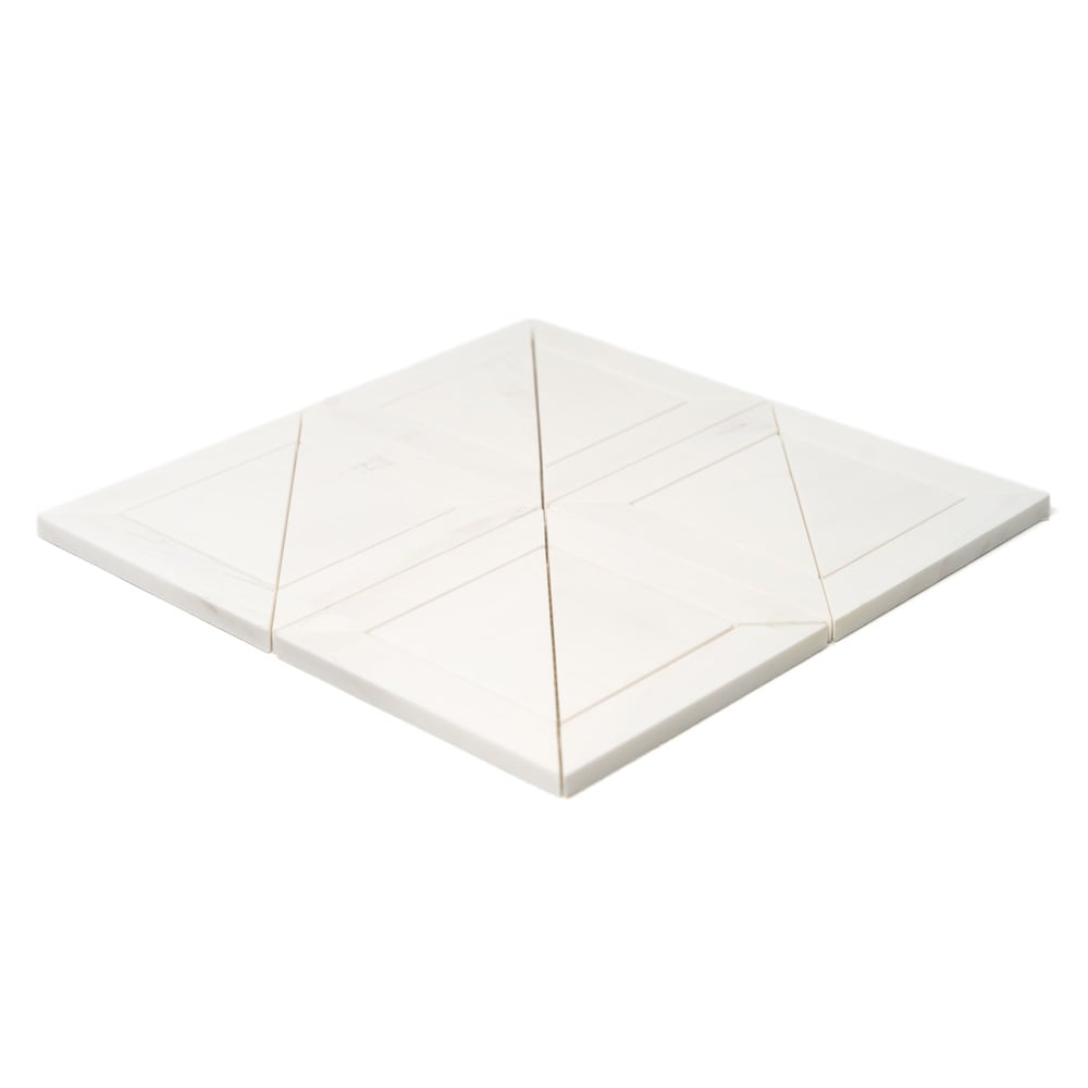 Snow White York Marble Mosaic (11 15/16"×11 15/16"×3/8" | honed | straight cut)