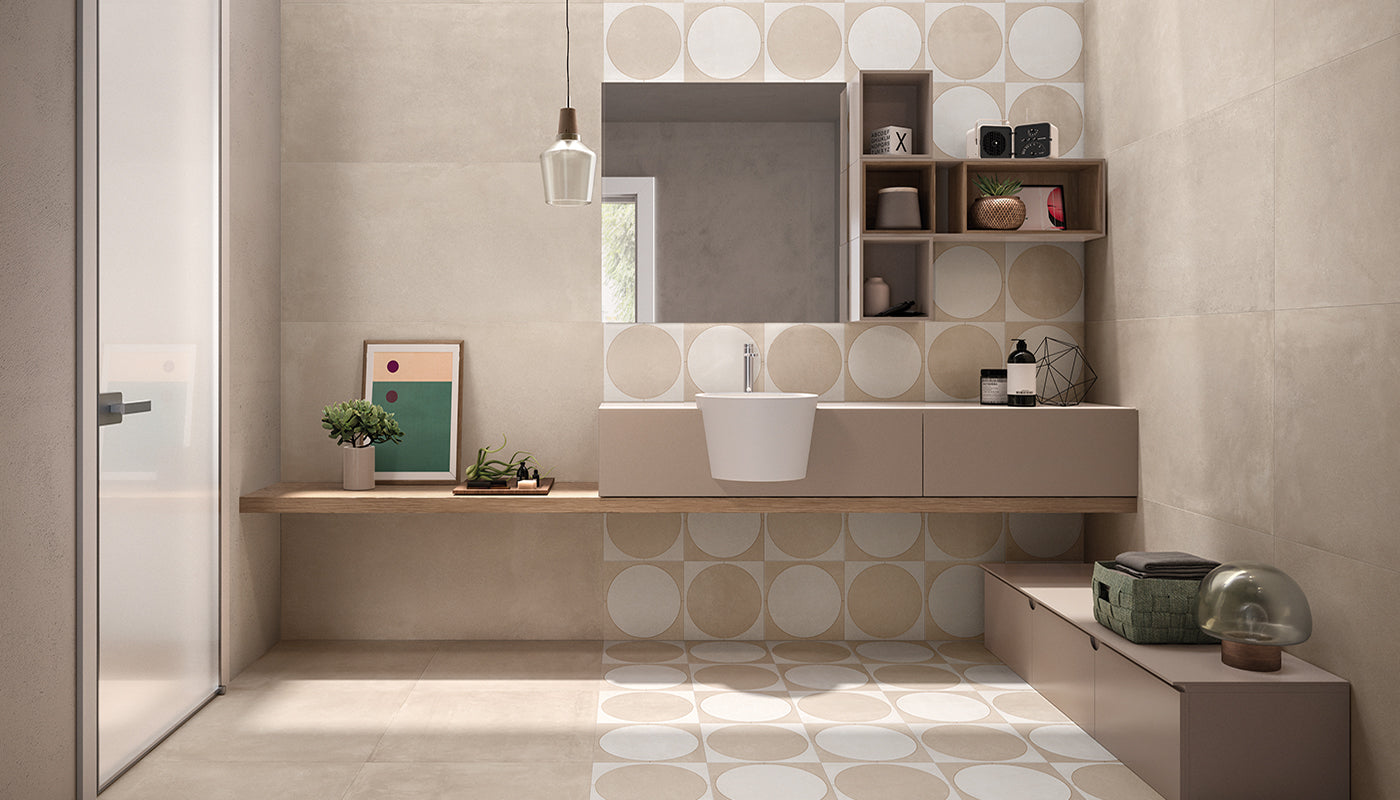 Be-Square SAND porcelain mosaic tile by Emil, naturale finish, 12"x24" size. Premium Italian porcelain for floors and walls.