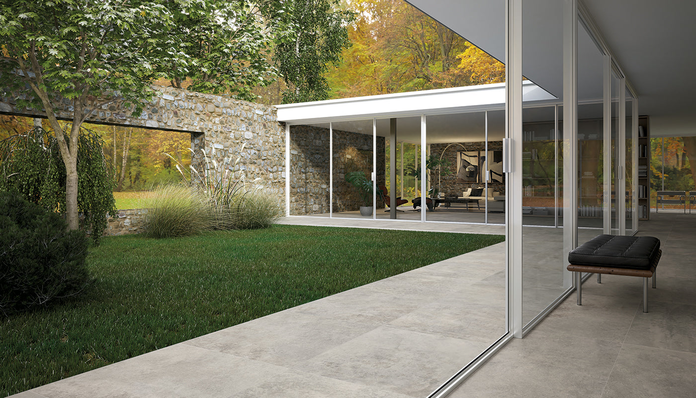 Fabrika GREY porcelain mosaic tile by Emil, silktech finish, 13"x14" size. Premium Italian porcelain for floors and walls.