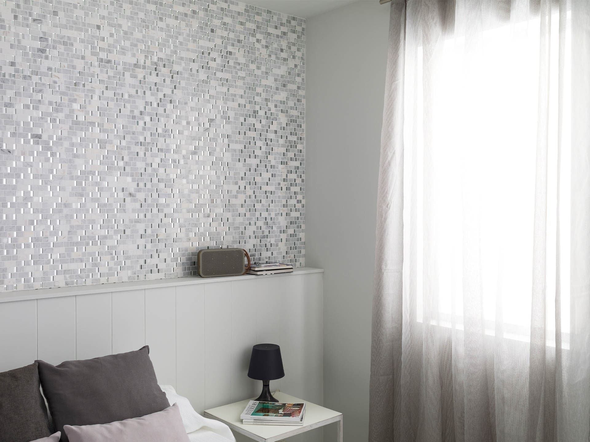 Victorian White Stripes Mosaic (12x12x8-mm | gloss)