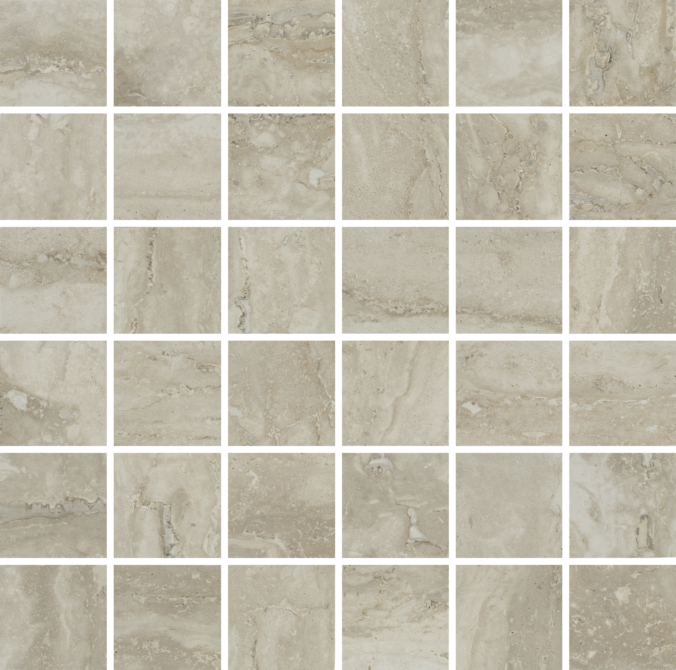 MYSTIC METROPOLIS: Cityscape Sienna Straight Stack 2X2 Mosaic (12"x12"x8-mm | natural | rectified)