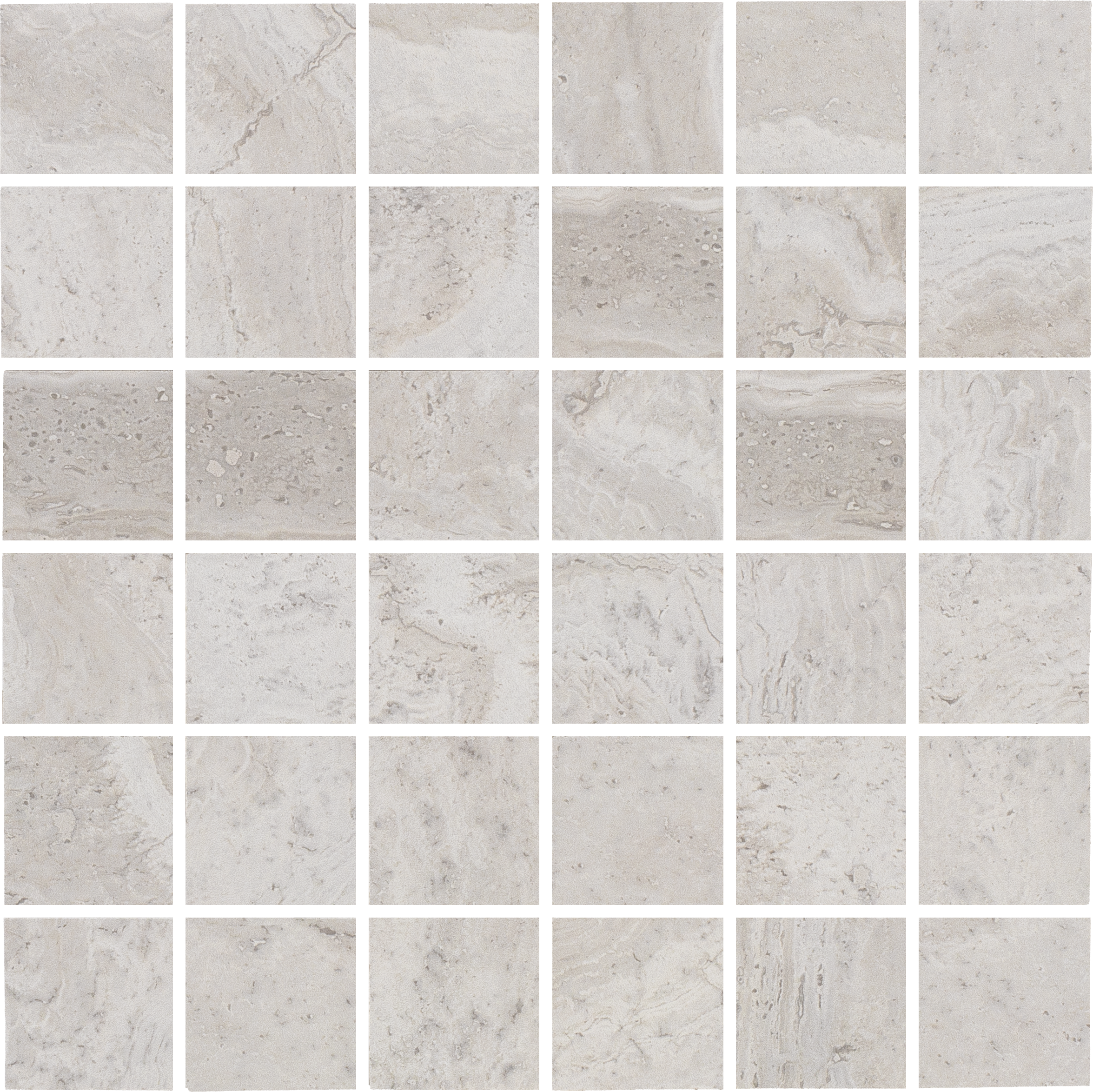 ROMAN ECHO: Silver Senate Straight Stack 2X2 Mosaic (12"x12"x8-mm | natural | rectified)