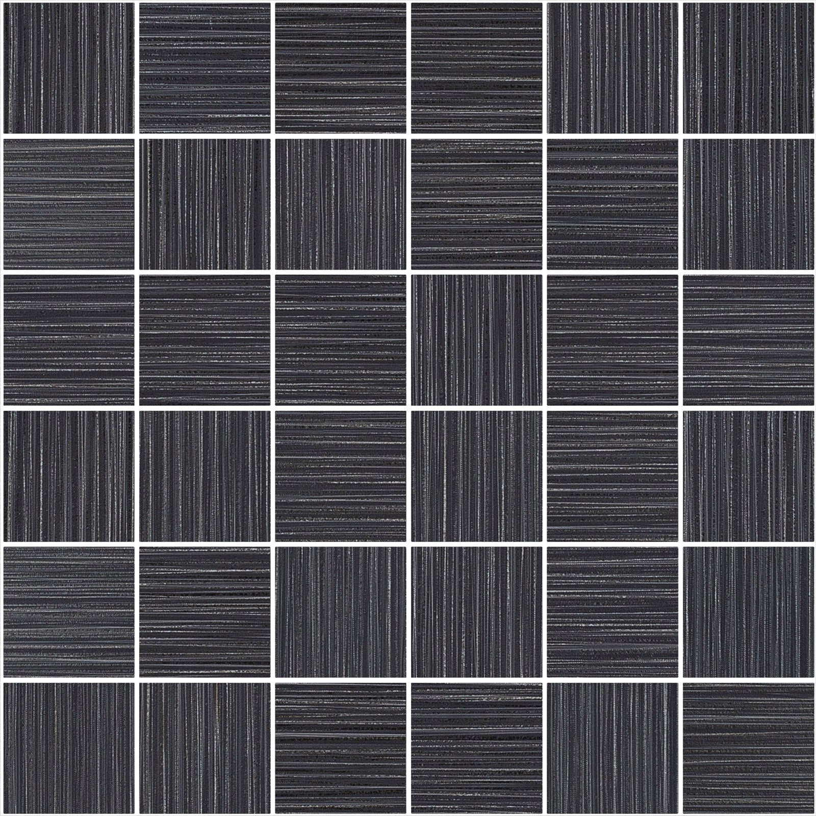 LYRICAL LEGACY: Nocturne Noir Straight Stack 2X2 Mosaic (12"x12"x7.5-mm | natural | rectified)