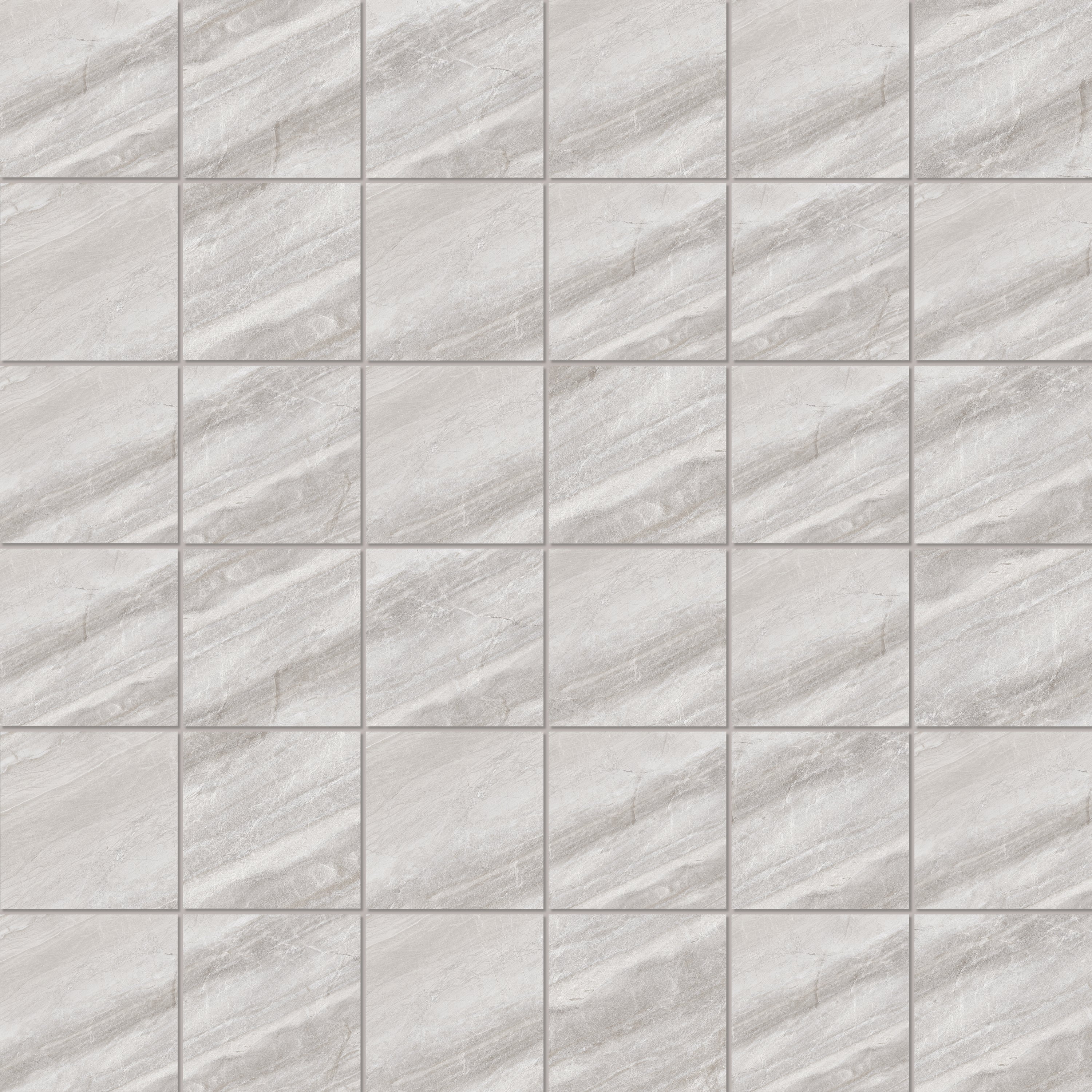 BARCELONA Taupe porcelain mosaic, top-down product view, 12"×12"×5/16" size. Premium porcelain for floors and walls.