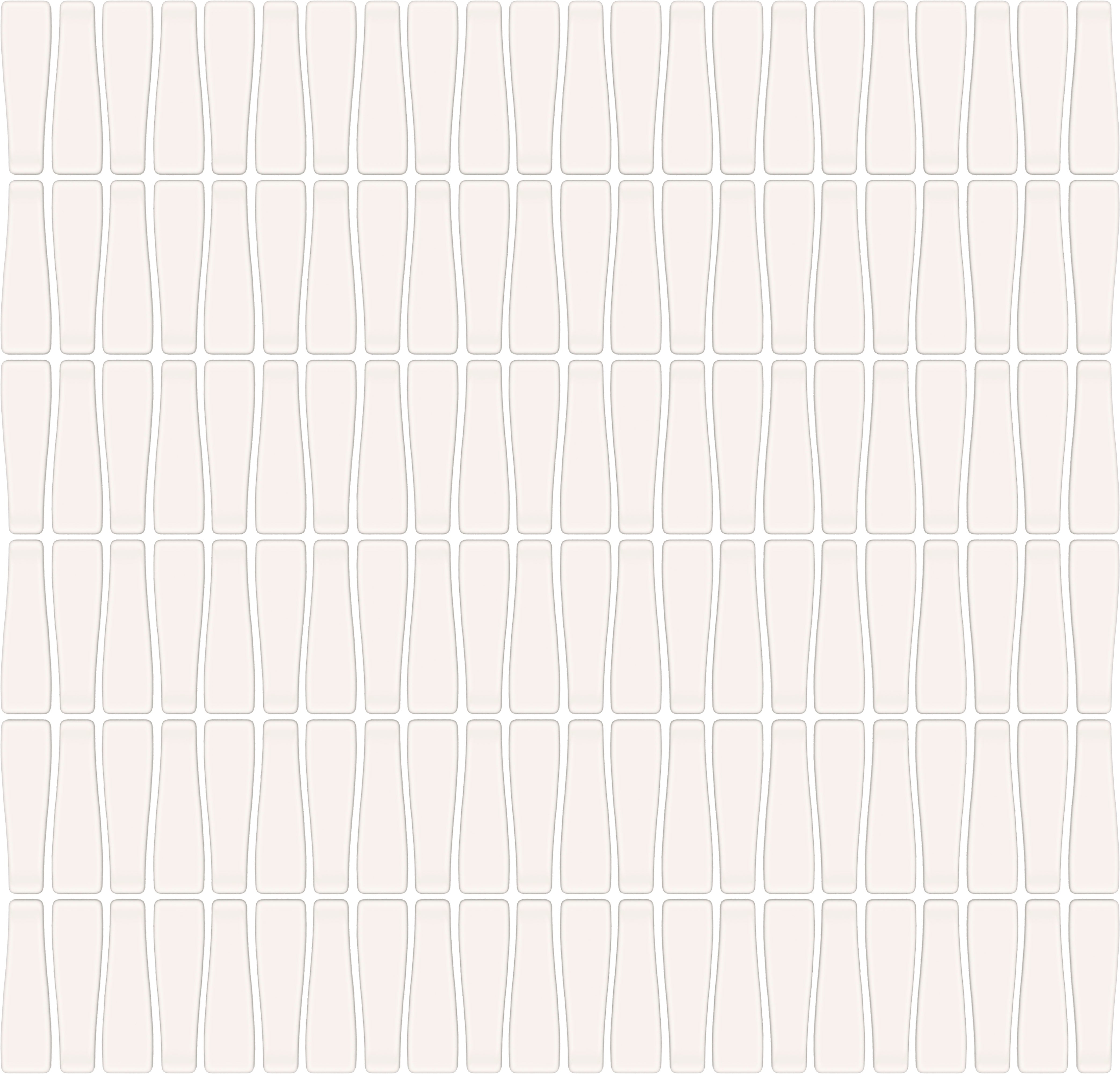 CADENCE GLASS: Crescendo White Tapered Mosaic (12"x12"x6-mm | matte | pressed)