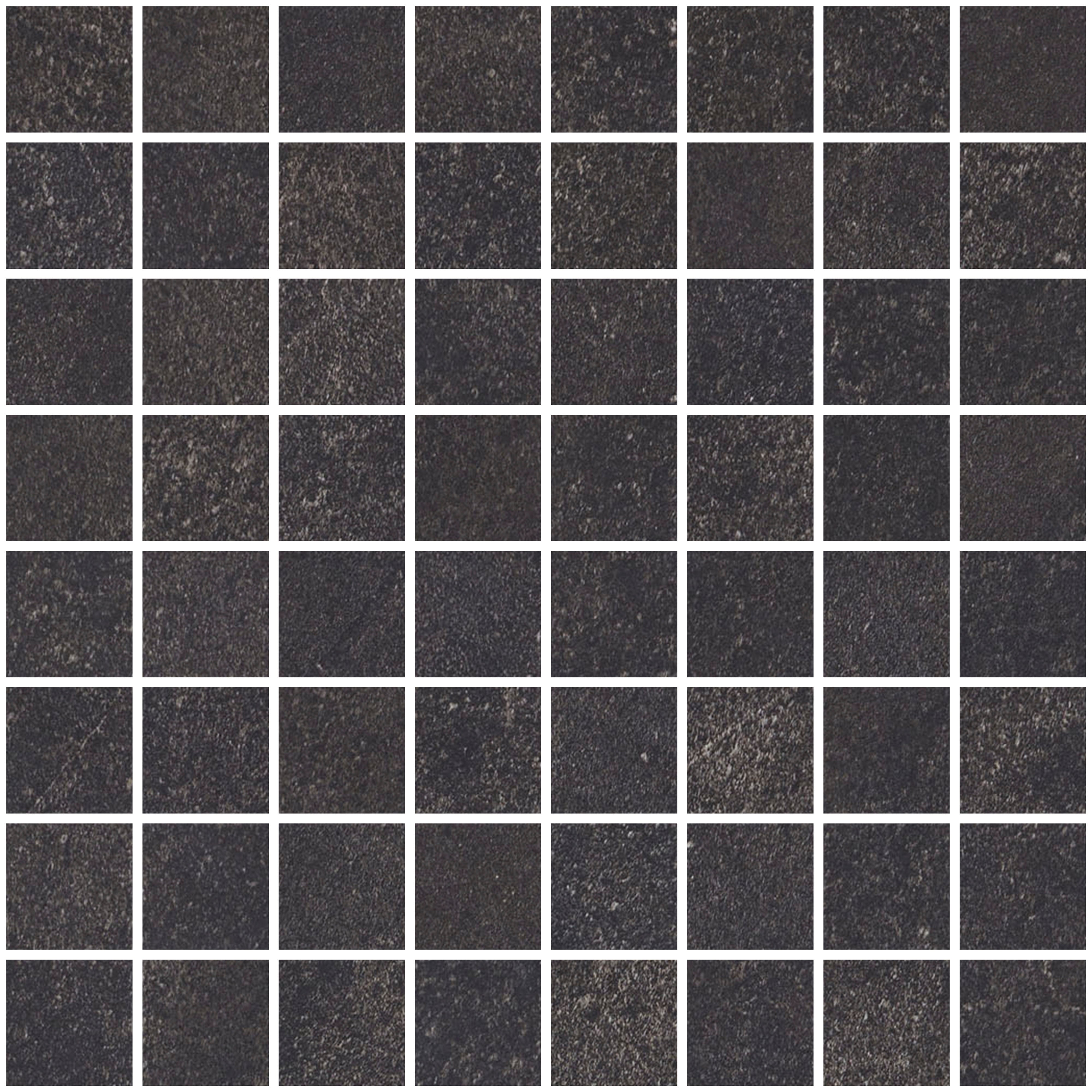 SANTORINI SERENITY: Basalt Bedrock Straight Stack 1.5X1.5 Mosaic (12"x12"x8-mm | natural | rectified)