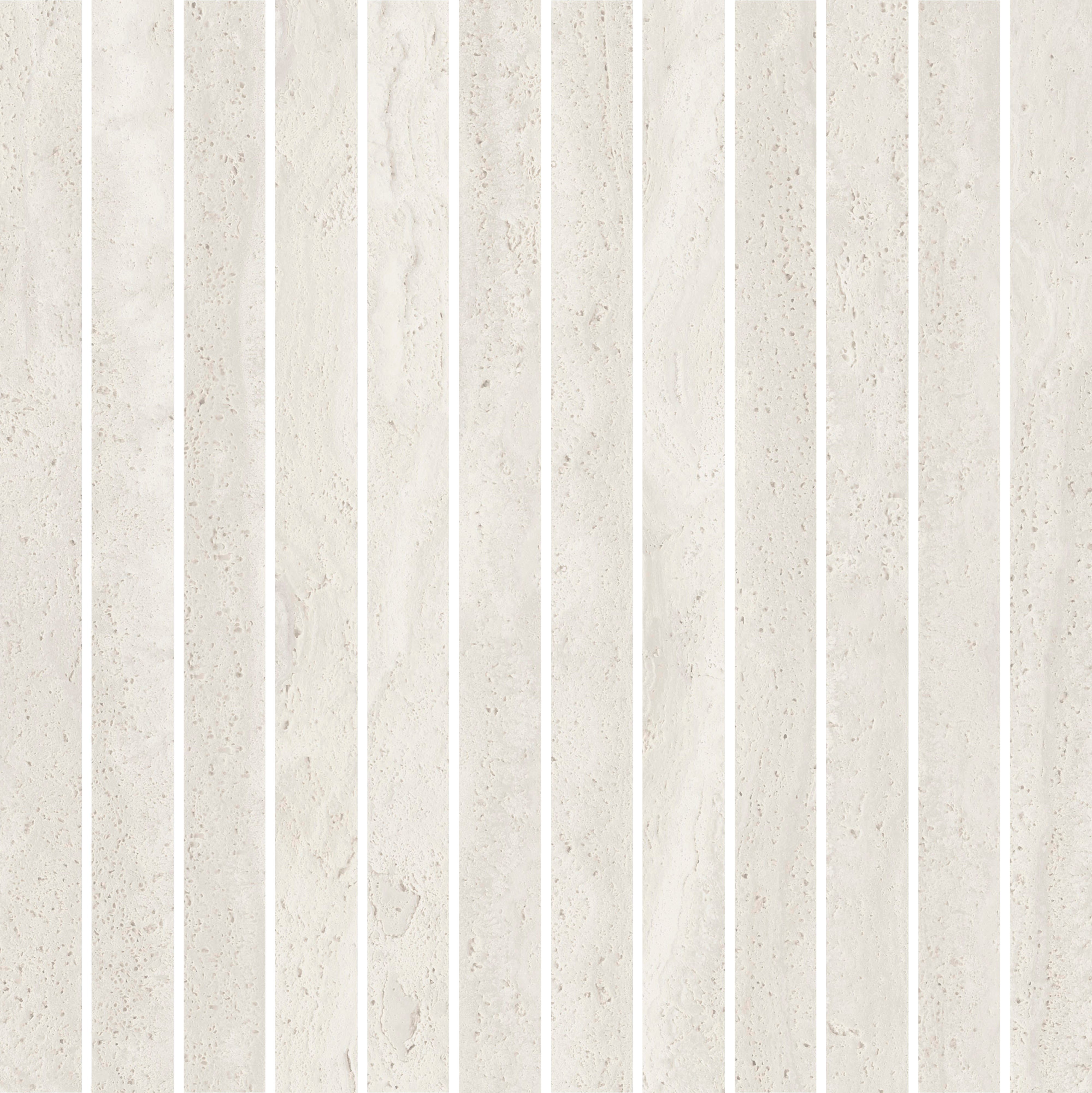 ETERNAL RADIANCE: Eternal White Straight Stack 1X12 Mosaic (12"x12"x8-mm | polished | rectified)