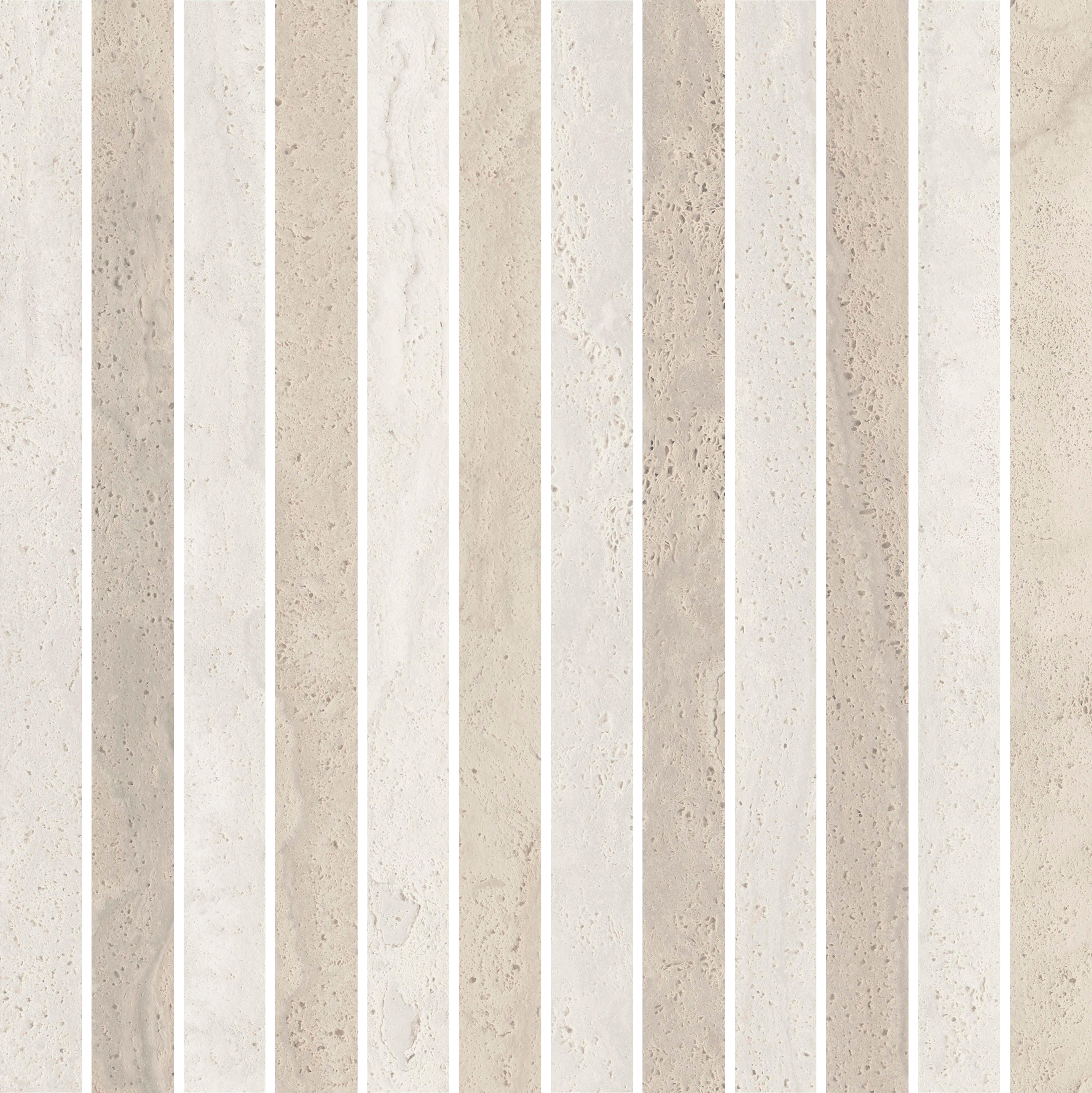 ETERNAL RADIANCE: Eternity Mix Straight Stack 1X12 Mosaic (12"x12"x8-mm | polished | rectified)