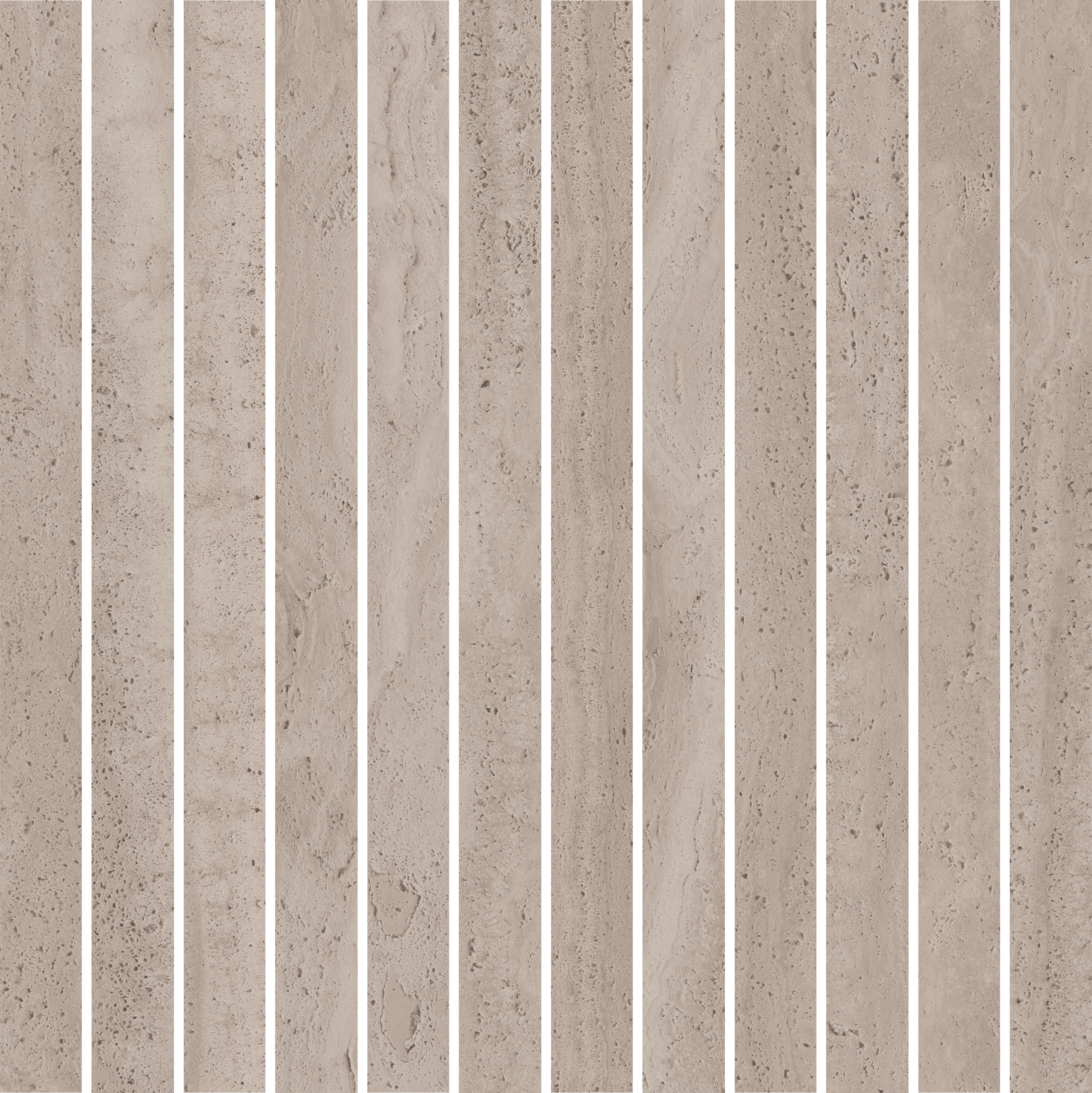 ETERNAL RADIANCE: Enduring Taupe Straight Stack 1X12 Mosaic (12"x12"x8-mm | polished | rectified)