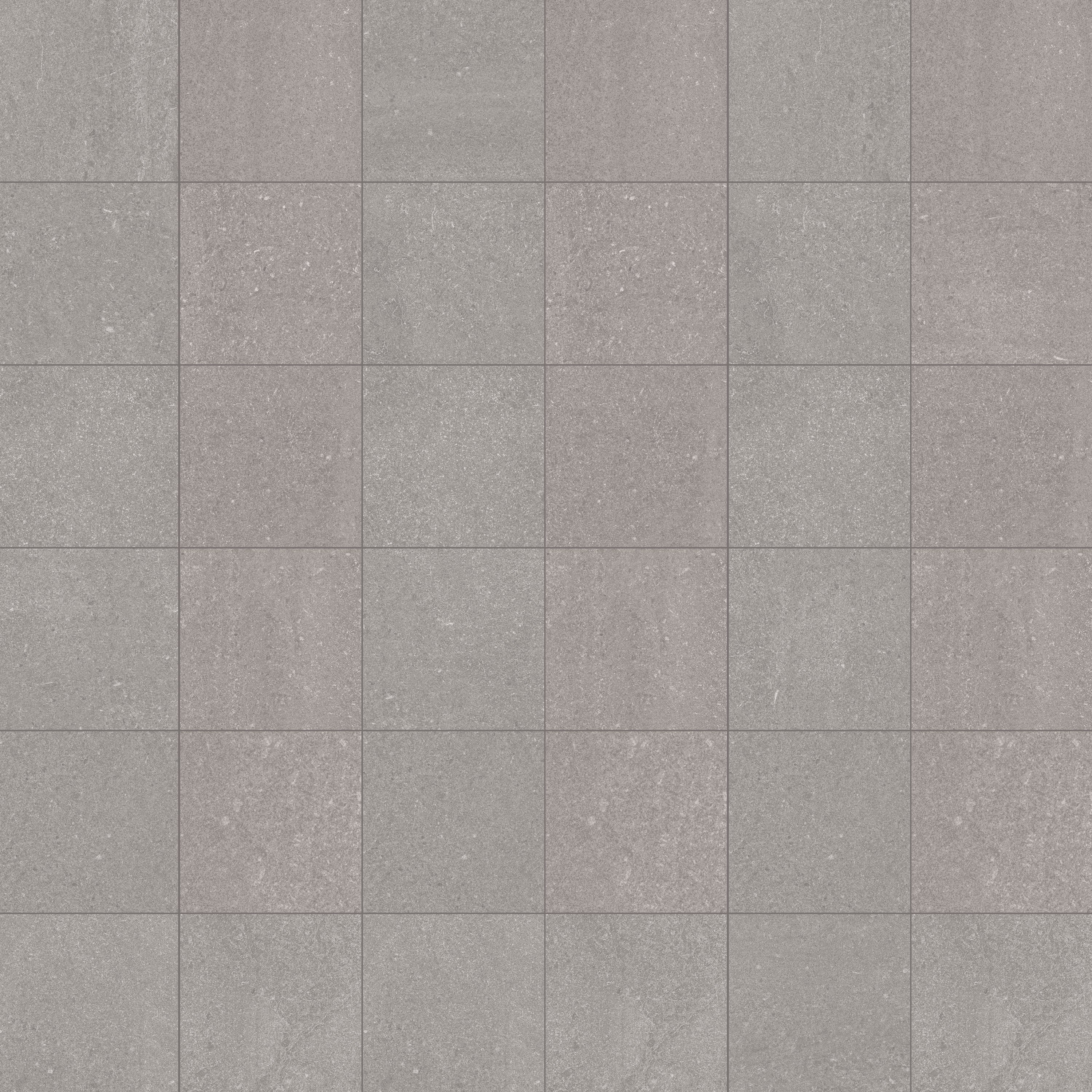 BROOKLYN Grey porcelain mosaic, top-down product view, 12"×12"×5/16" size. Premium porcelain for floors and walls.