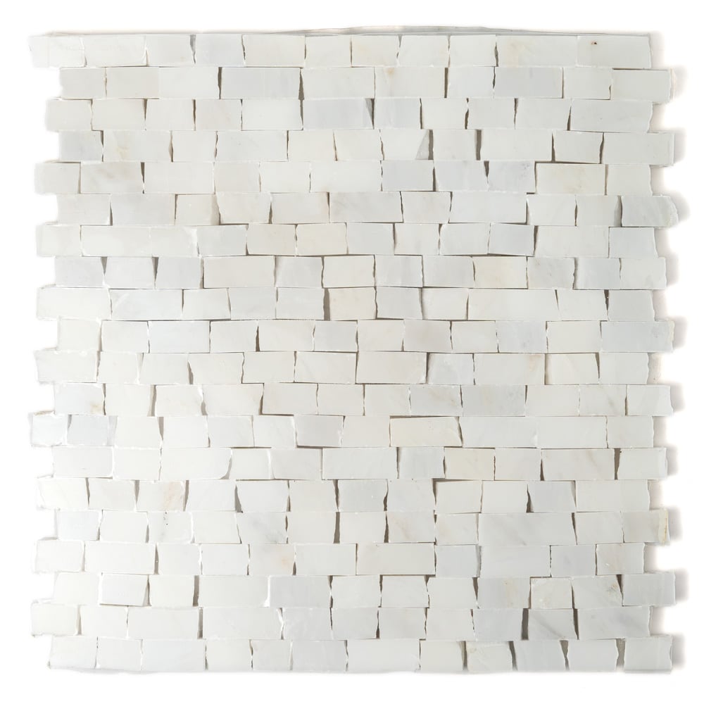 Bella White Tessera Marble Mosaic (11 3/4"×12"×3/8" | honed | rustic)