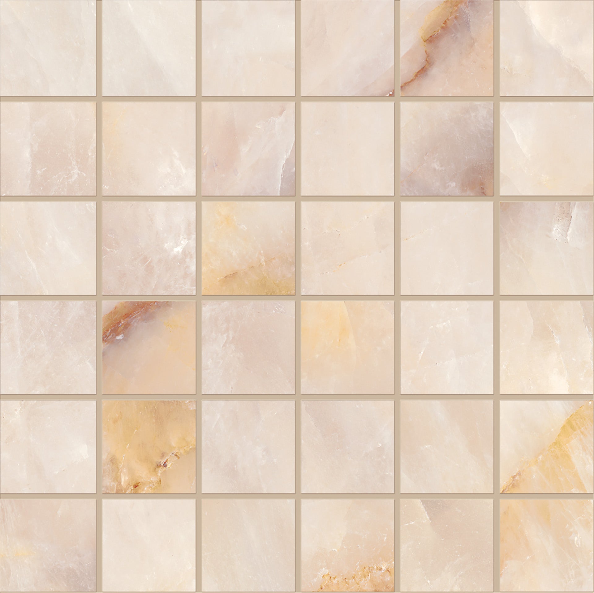 Tele di Marmo Crystal EXTRA PINK porcelain mosaic tile by Emil, full lappato finish, 12"x12" size. Premium Italian porcelain for floors and walls.