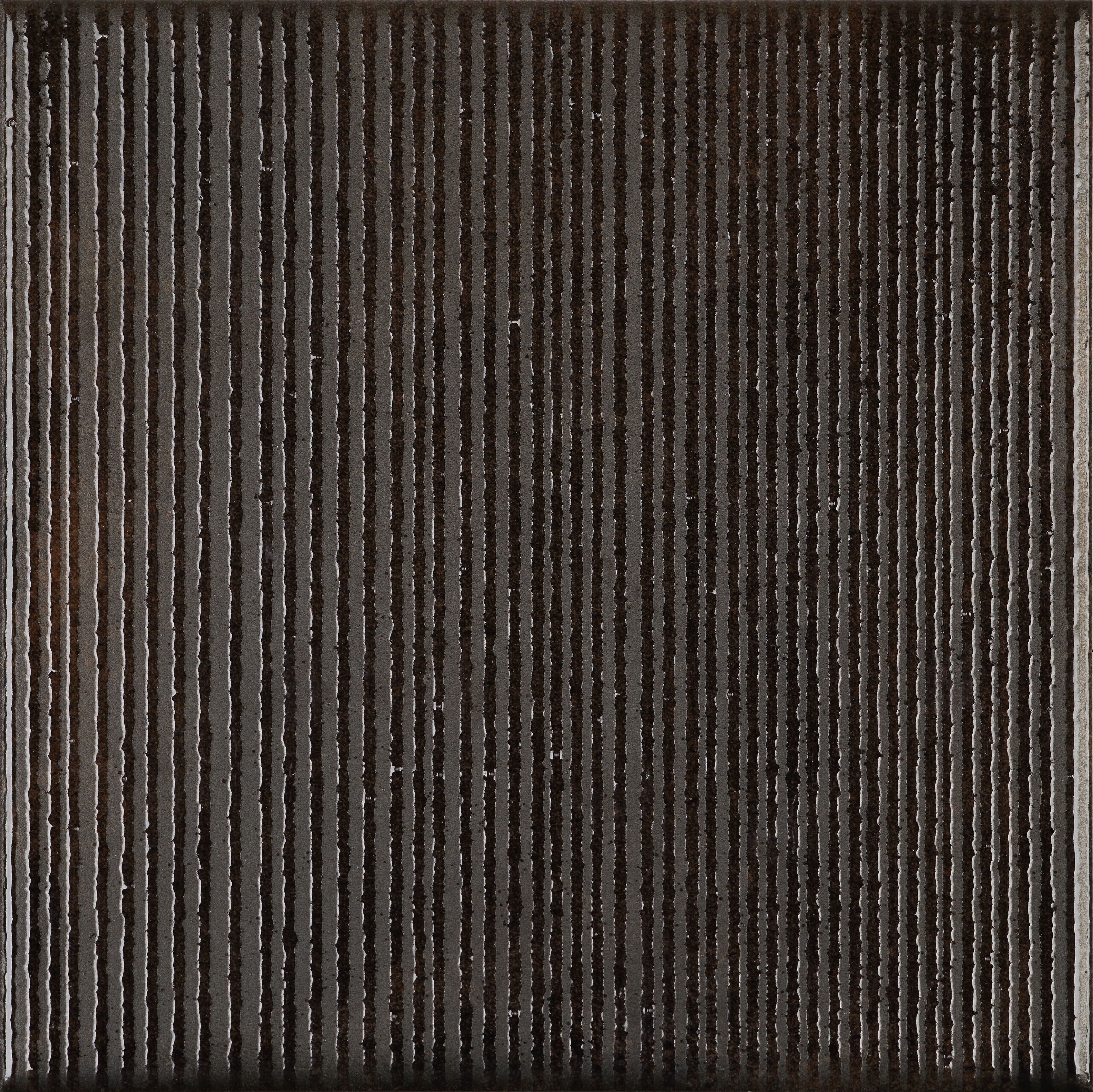 SCULPTED HARMONY: Charcoal Rhythm Textured Field Tile (6"x6"x8.6-mm | glossy | pressed)