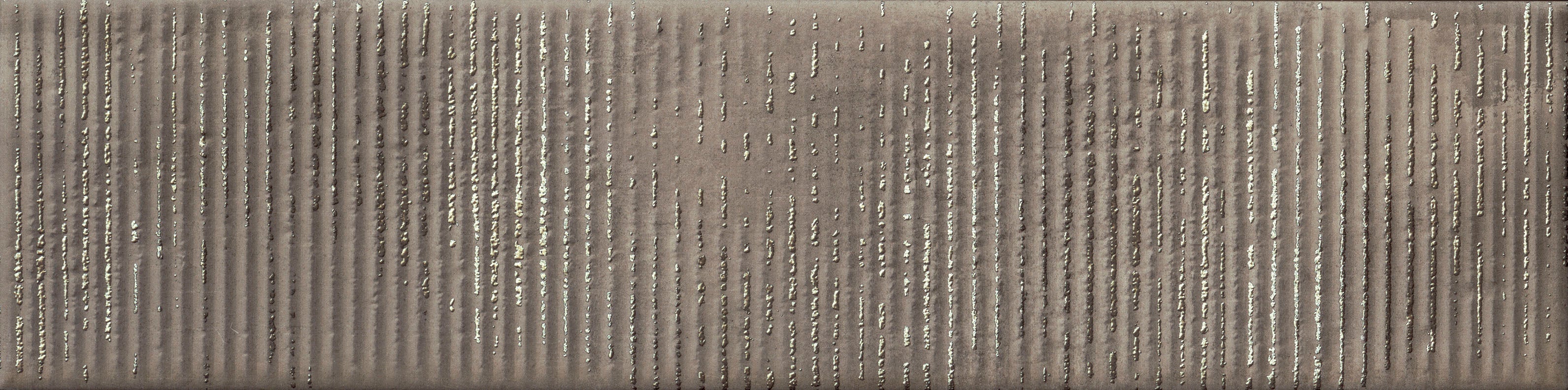 METALLIC REVERIE: Pewter Ponder Groved Field Tile (4"x16"x8-mm | matte | pressed)