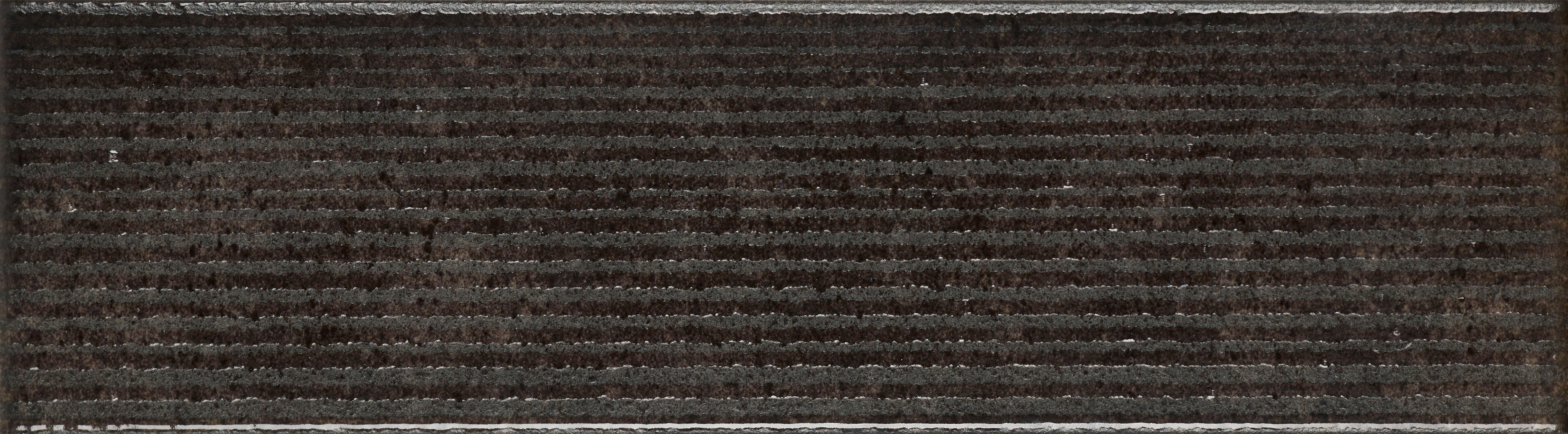 SCULPTED HARMONY: Charcoal Rhythm Textured Field Tile (2 1/2"x9"x9.5-mm | glossy | pressed)