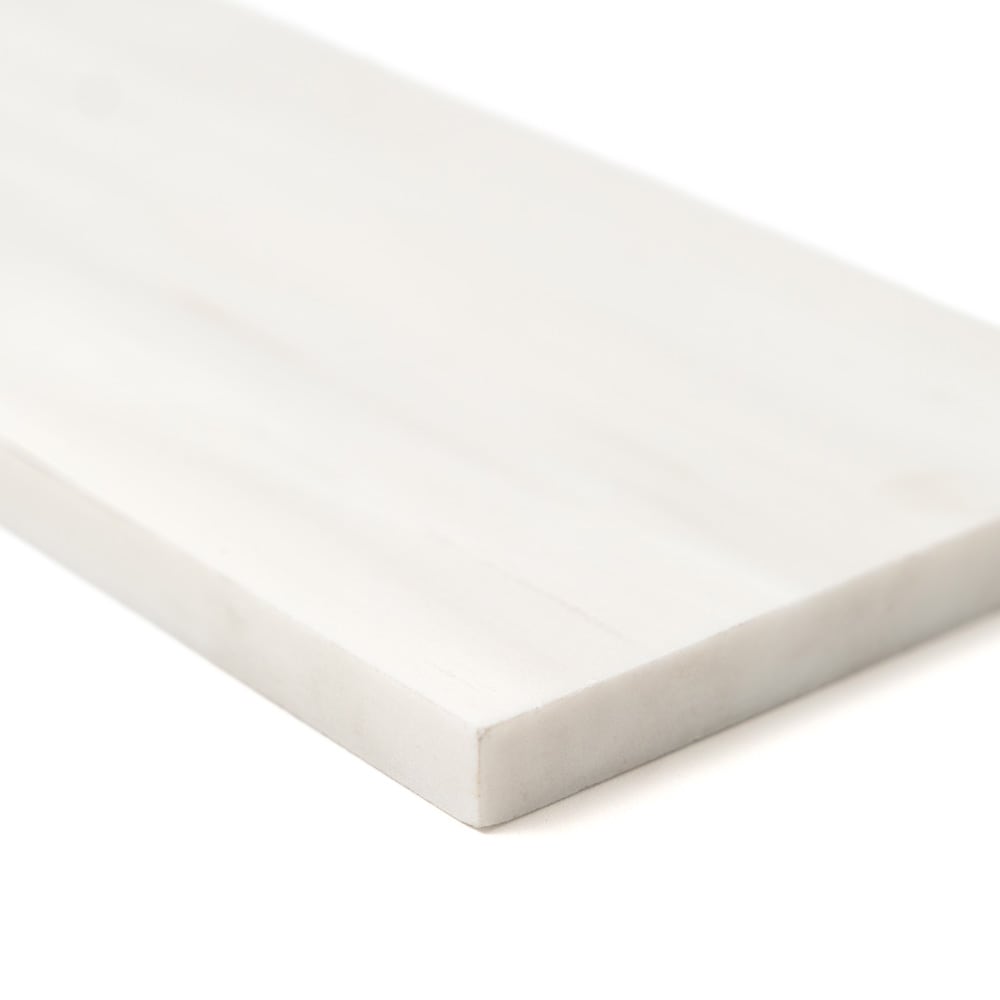Snow White Marble Field Tile (4"×12"×3/8" | polished | micro-beveled)