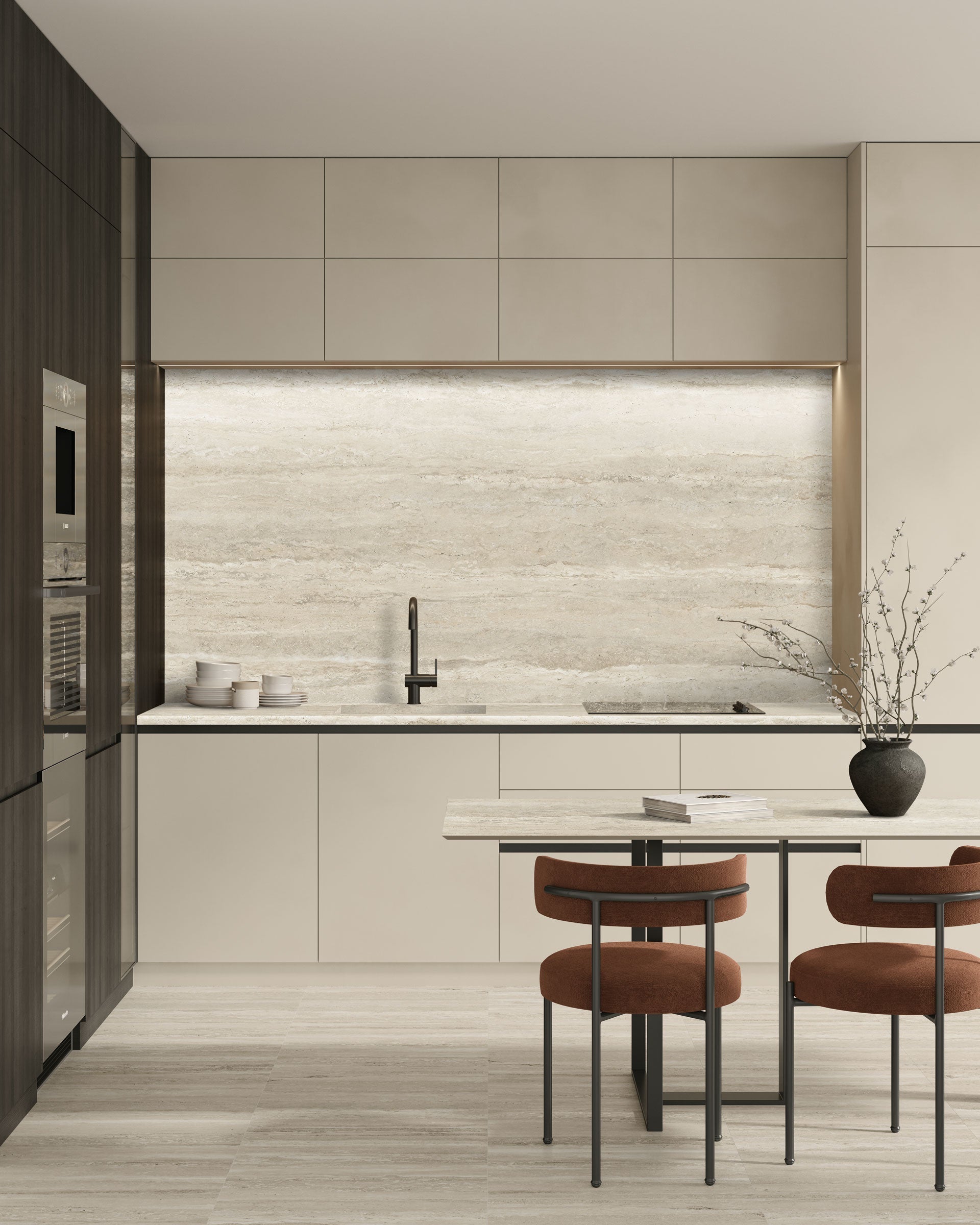 TRAVERTINE: Navona Prefab Slab (32"x96"x12mm | matte)