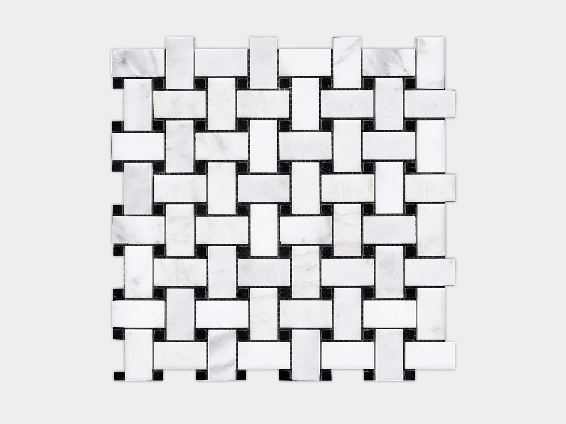 Victorian Marmara Negro Trenzado Mosaic (12x12x10-mm | polished)