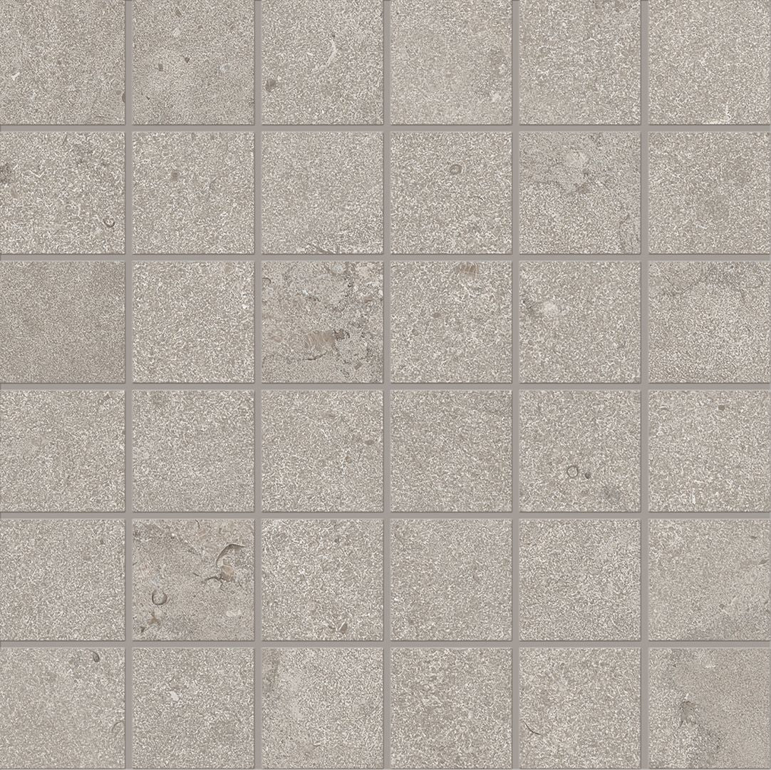 Portland Stone LEAD porcelain mosaic tile by Emil, naturale finish, 8"x12" size. Premium Italian porcelain for floors and walls.
