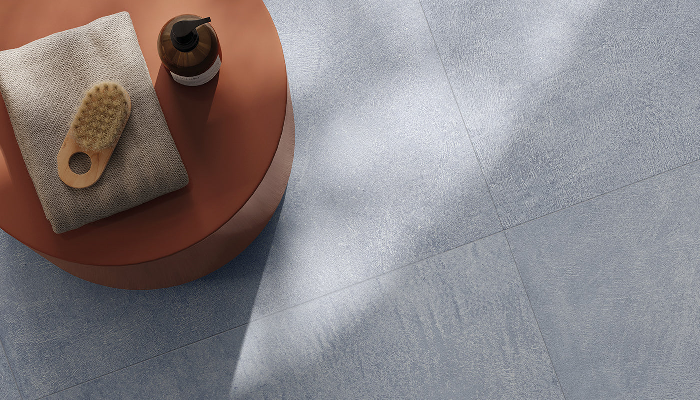 Sixty CIELO porcelain mosaic tile by Emil, silktech finish, 12"x12" size. Premium Italian porcelain for floors and walls.