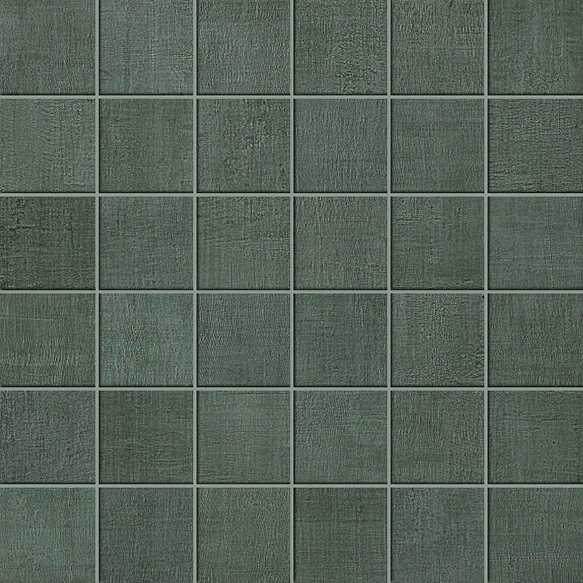 Soft gray linen-textured porcelain mosaic with a timeworn matte finish, exuding delicate elegance and warmth.