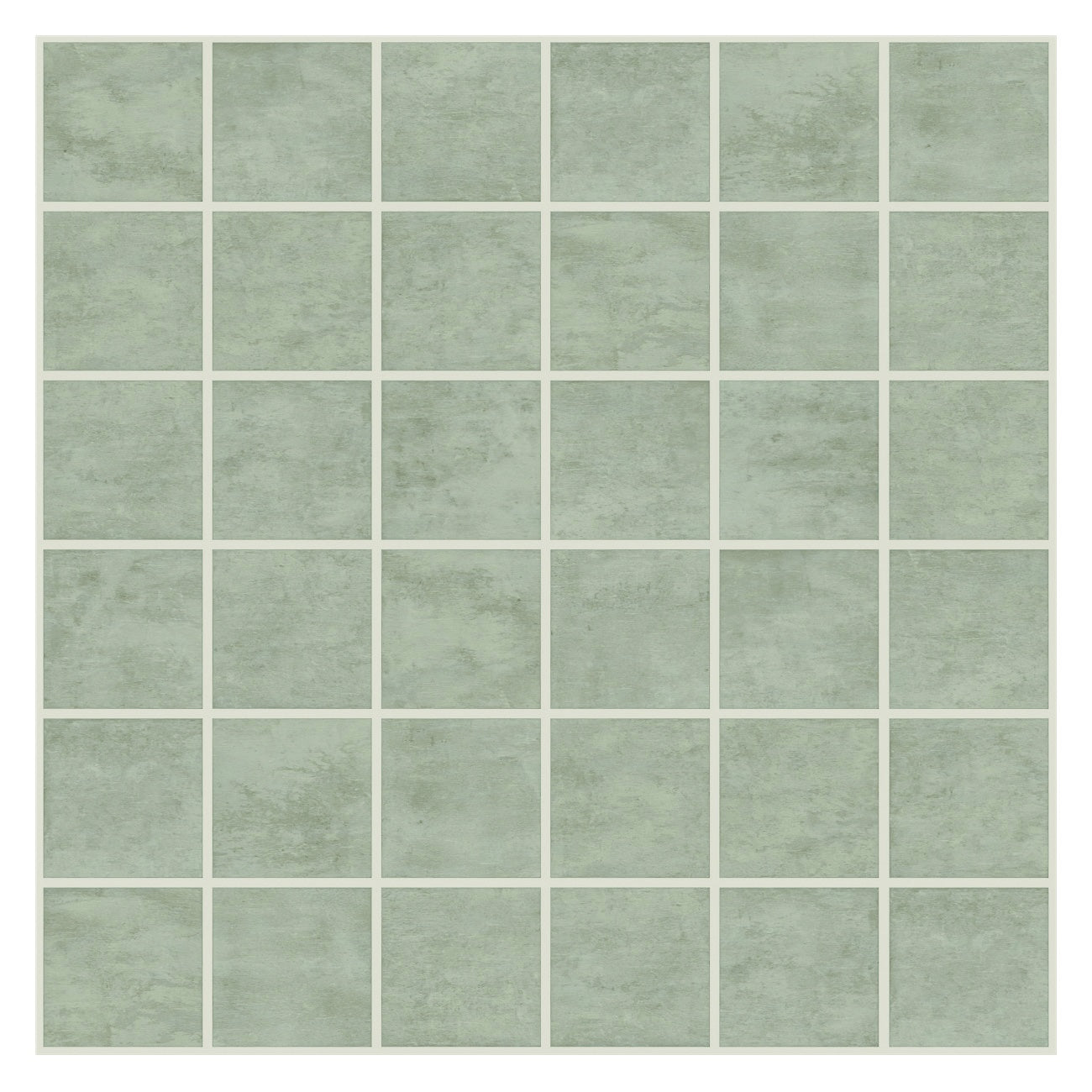 Handcrafted concrete-look porcelain mosaic in soft fog gray with delicate reliefs and a refined matte finish for serene modern spaces.
