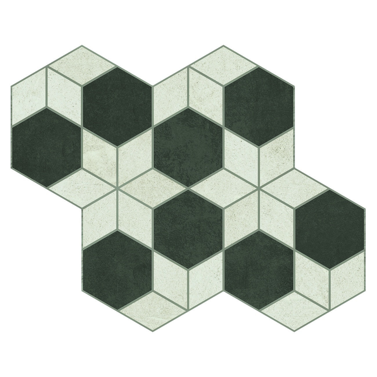 Matte porcelain mosaic in soft gray with delicate handcrafted reliefs, evoking urban serenity.