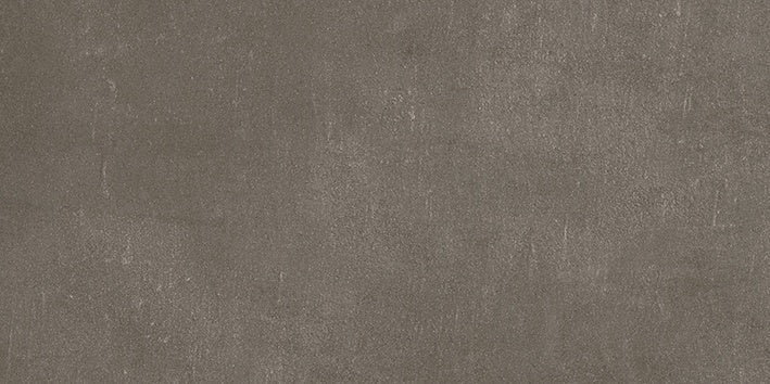 Urban-inspired concrete-look porcelain tile in storm brown with delicate reliefs and a matte finish, exuding minimalist sophistication.
