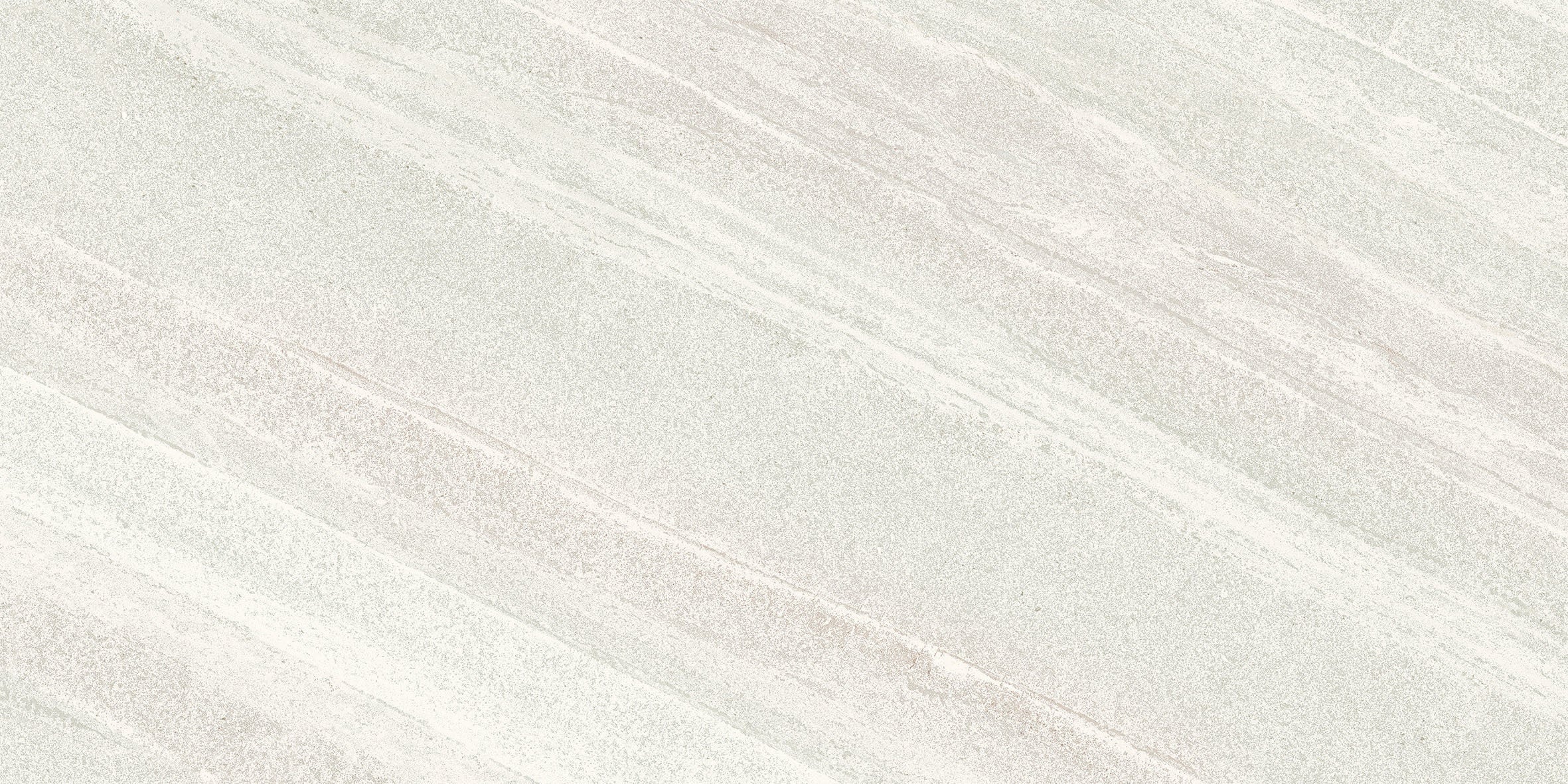 A matte white porcelain tile with delicate quartz grains, evoking the organic texture of limestone in a refined, minimalist design.